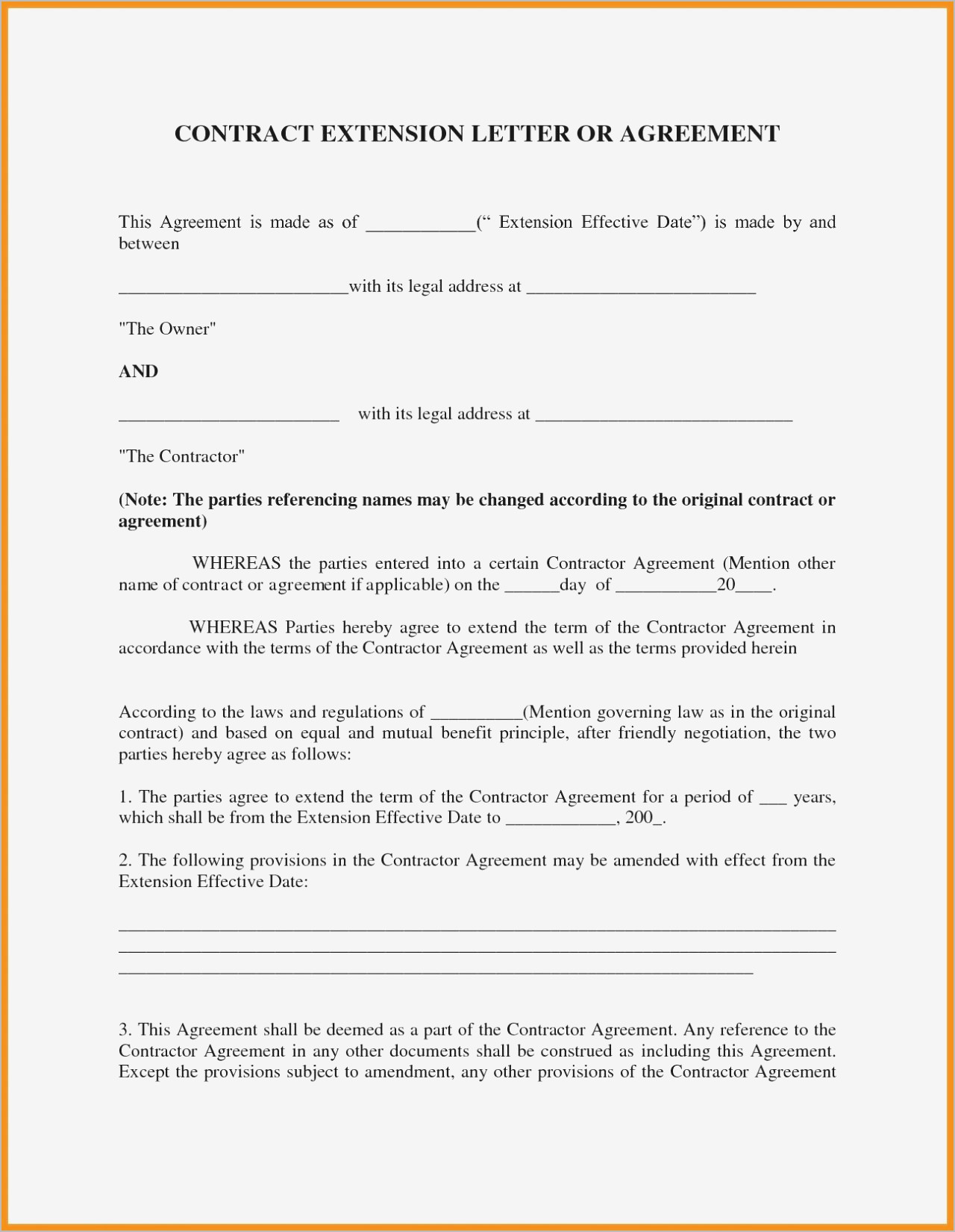 Addendum to Offer Letter Template - 14 New Addendum to Contract Sample