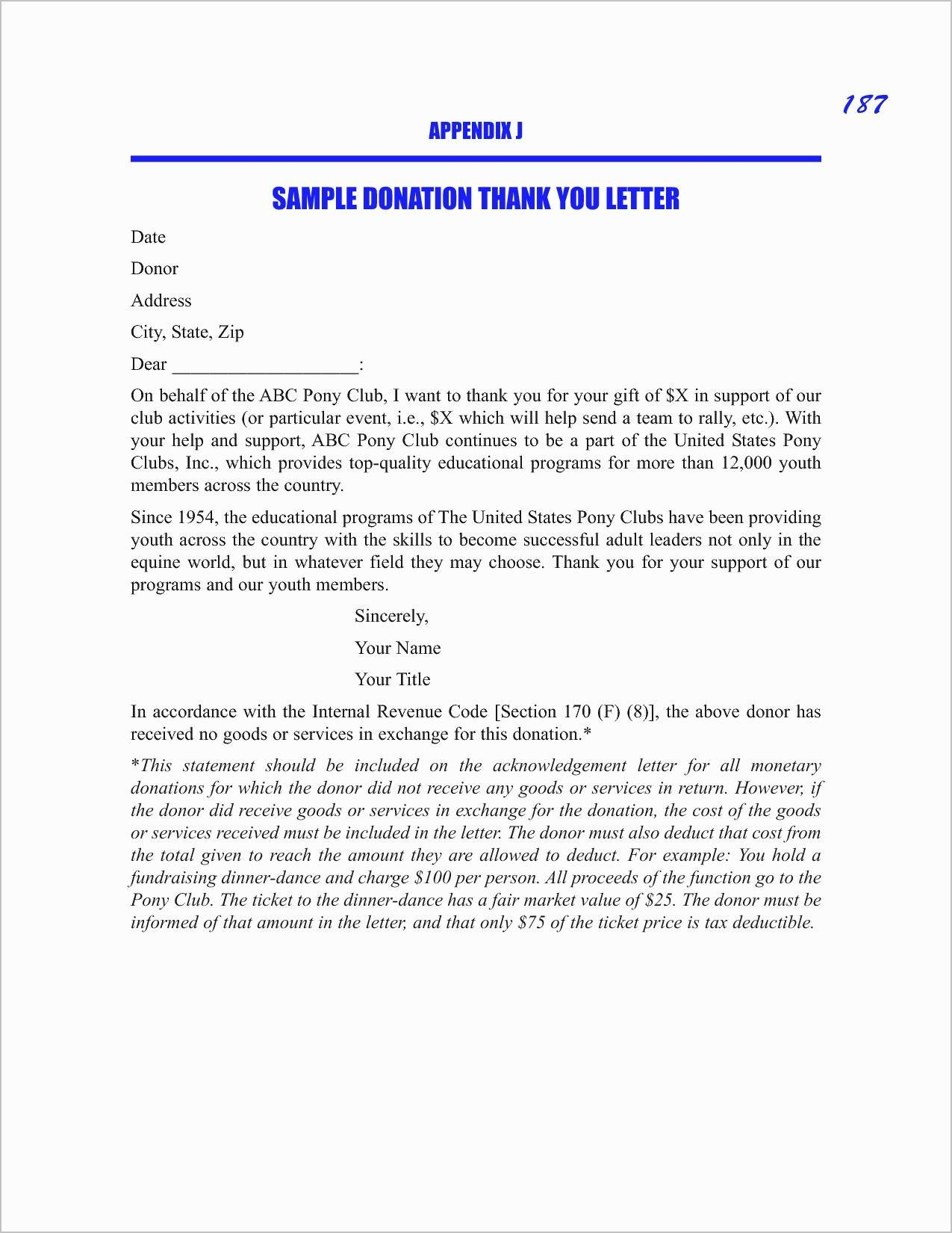 Thank You for Your Donation Letter Template - 15 Best Charitable Donation Letter Template