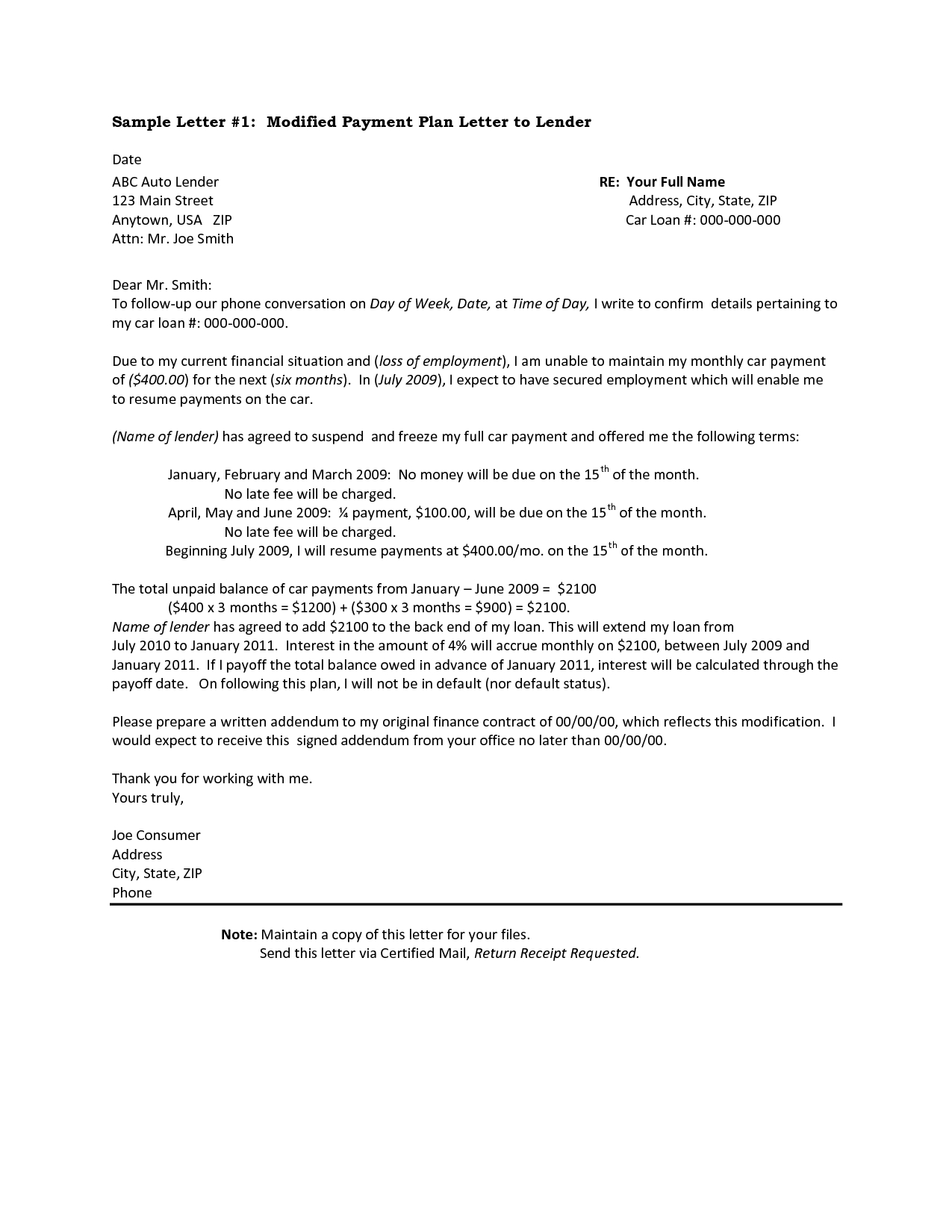 Car Repossession Dispute Letter Template - 18 Beautiful Agreement Letter for A Car