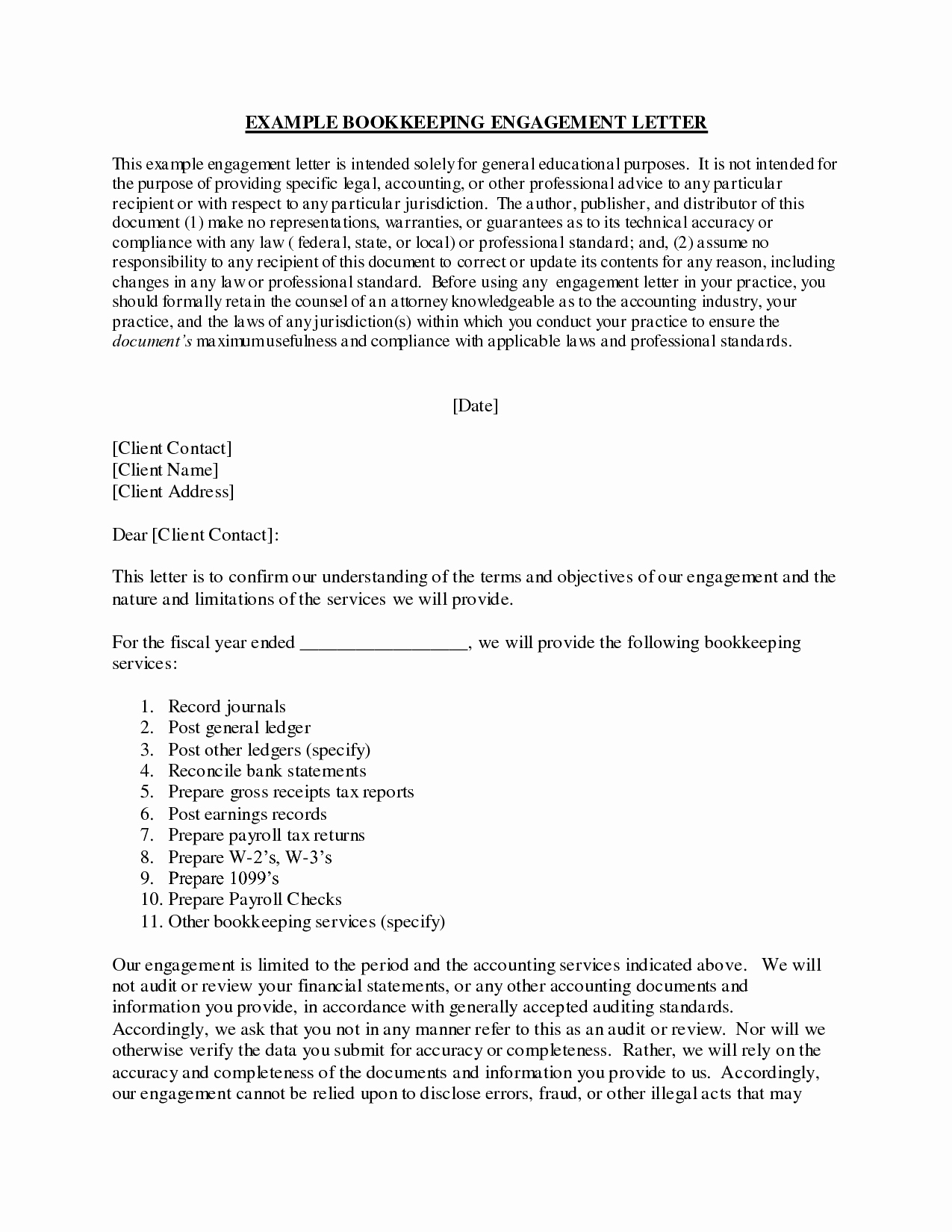 Engagement Letter Template for Accountants - 18 Sample Consulting Engagement Letters
