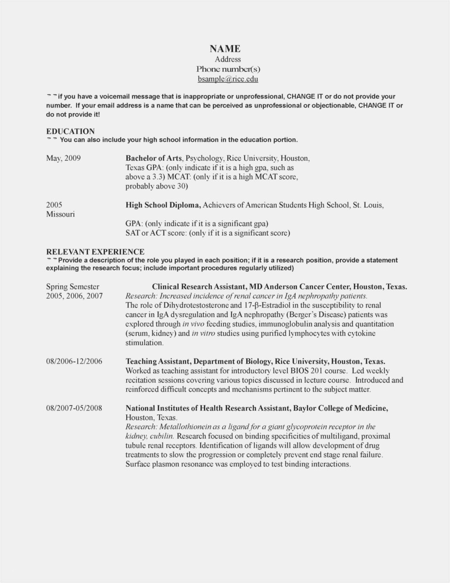 Cover Letter Template for High School Students - 20 Example High School Resume