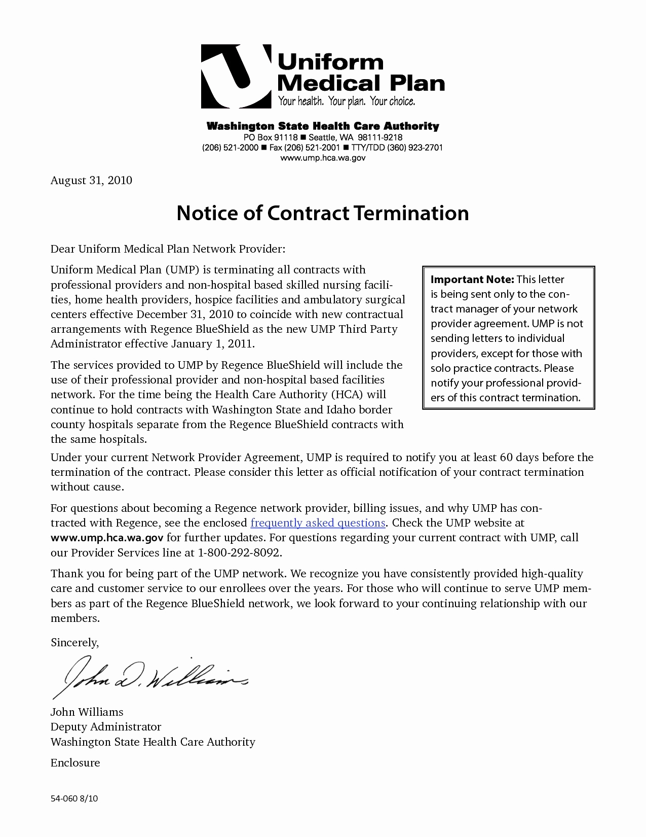 Notice Of Contract Termination Letter Template - 20 Sample Contractor Termination Letter