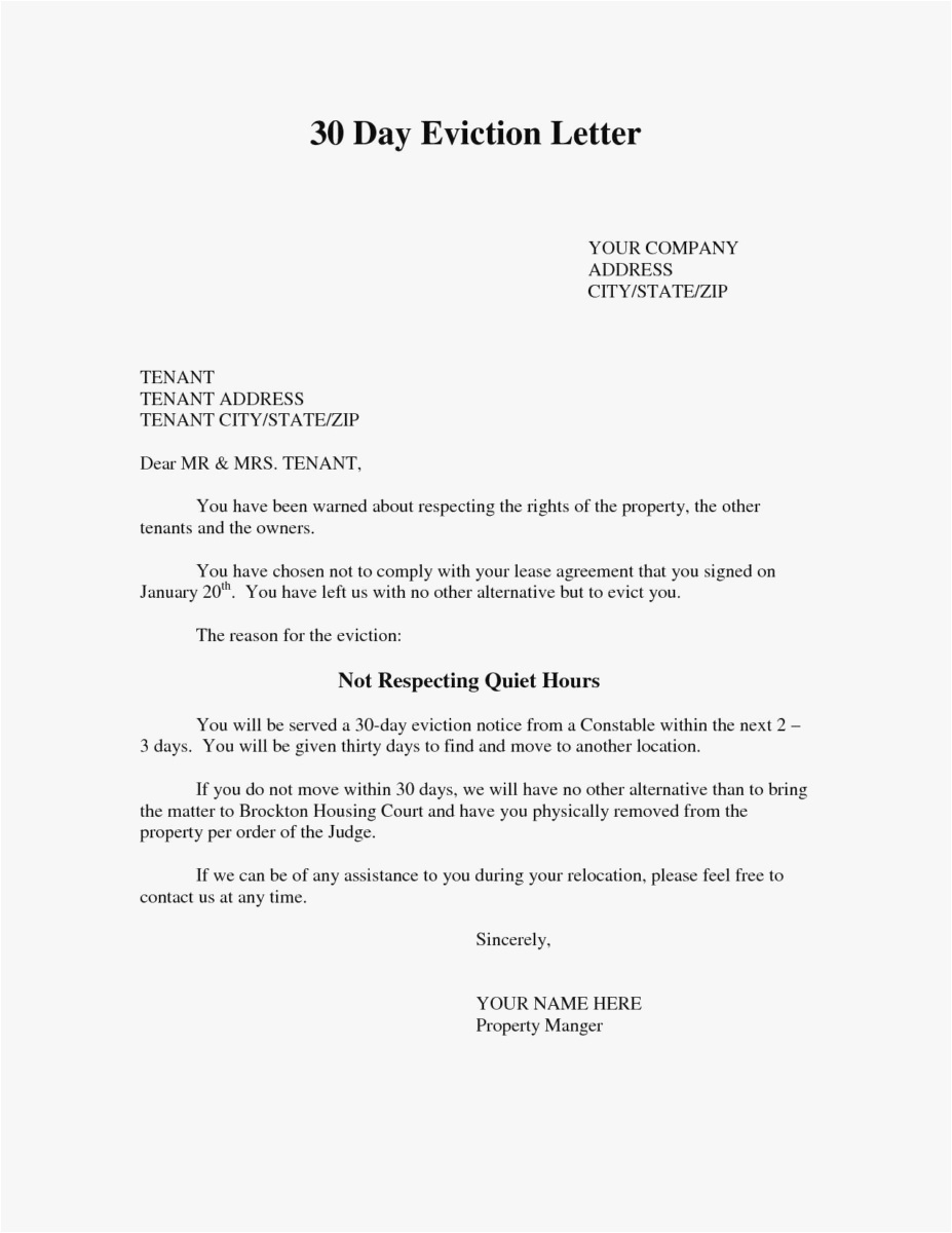 Eviction Letter Template California - 21 3 Day Eviction Notice Template Examples