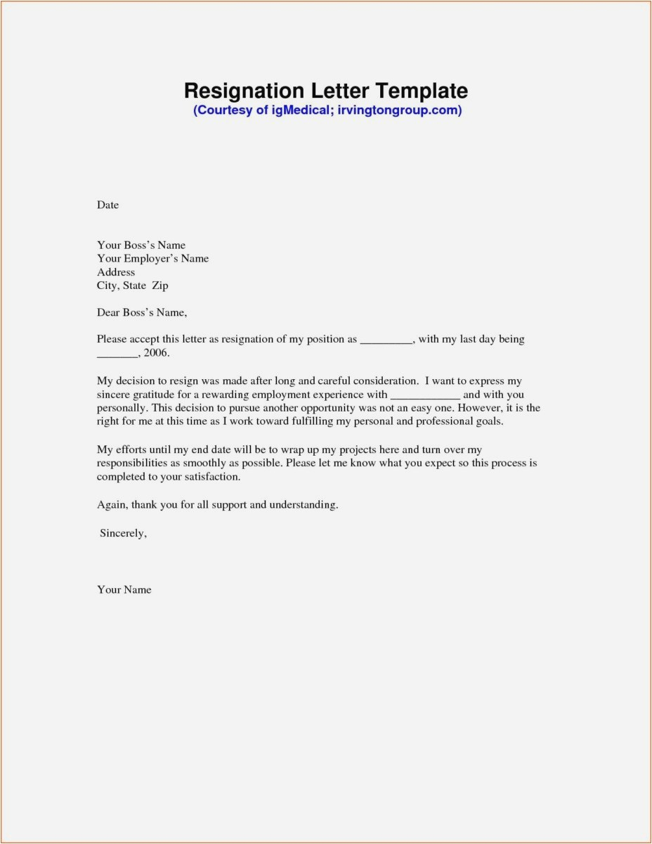 Letter Of Resignation Letter Template - 23 New Writing Resignation Letter Examples