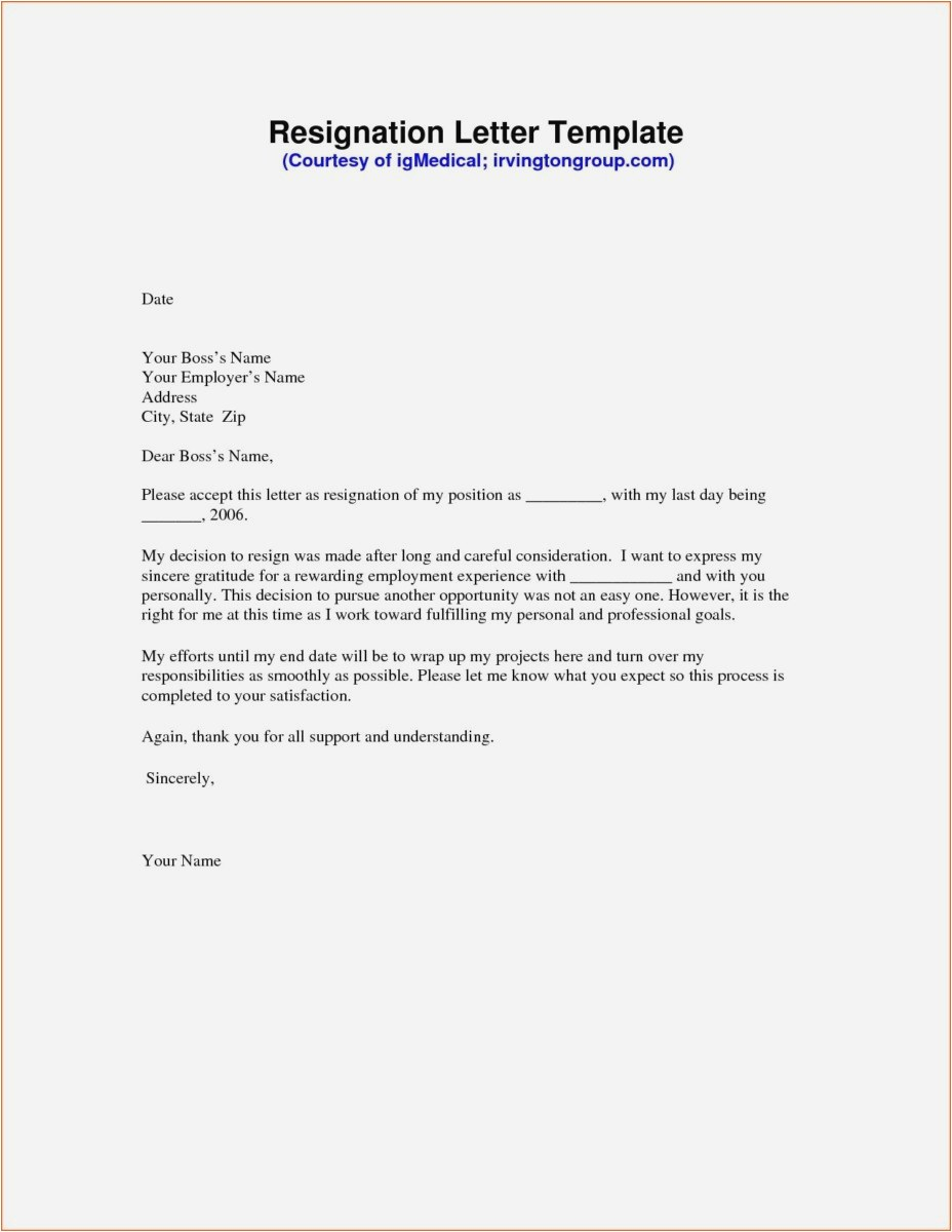 Resignation Letter Template - 23 New Writing Resignation Letter Examples