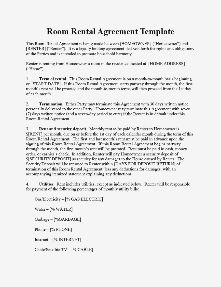Lease Default Letter Template - 25 Best Room Rental Agreement California Example