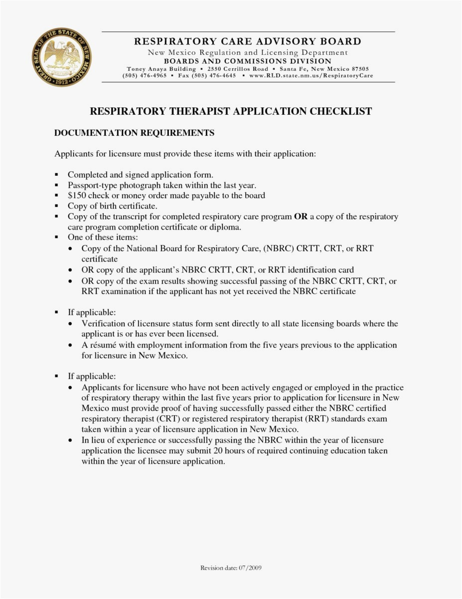 Respiratory therapy Cover Letter Template - 26 Resume Respiratory therapist
