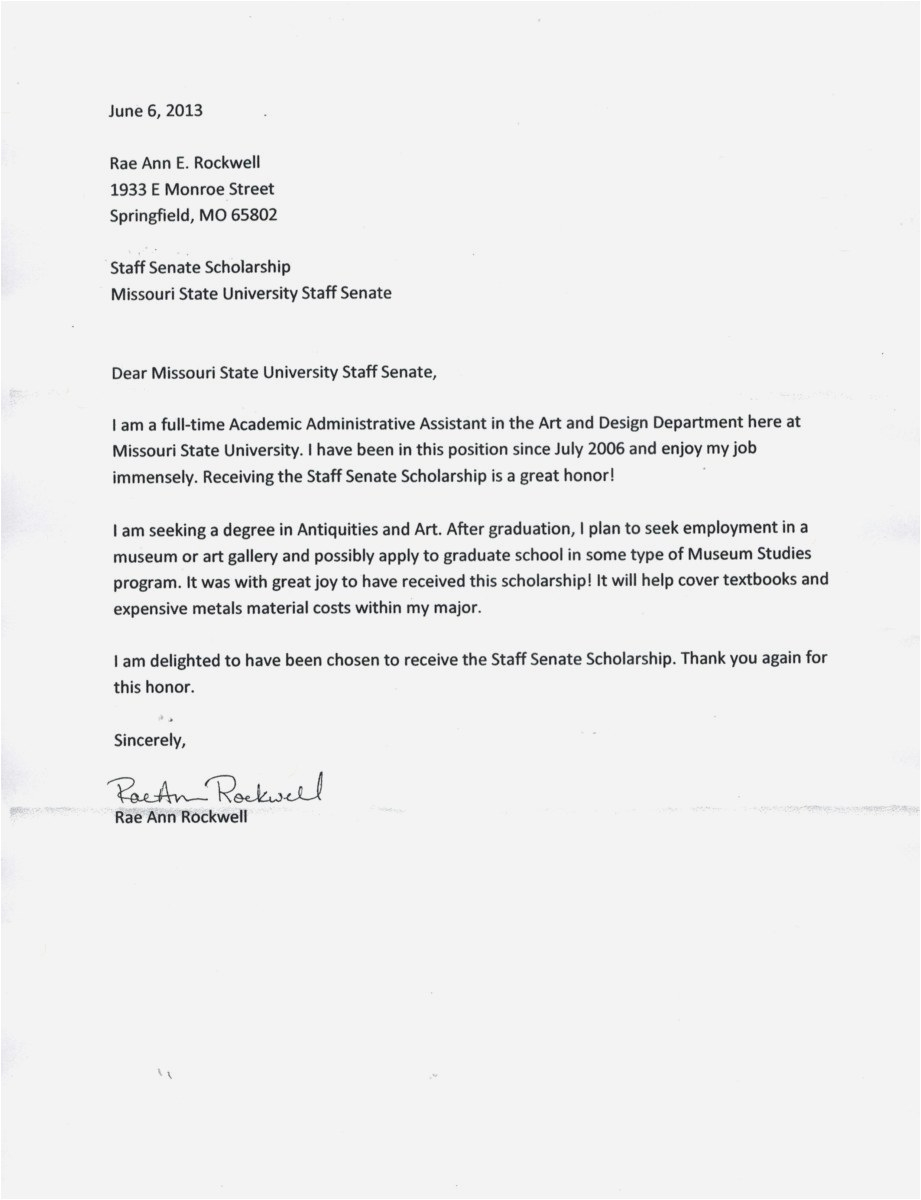 Scholarship Thank You Letter Template - 27 Best Follow Up Thank You Letter 2018
