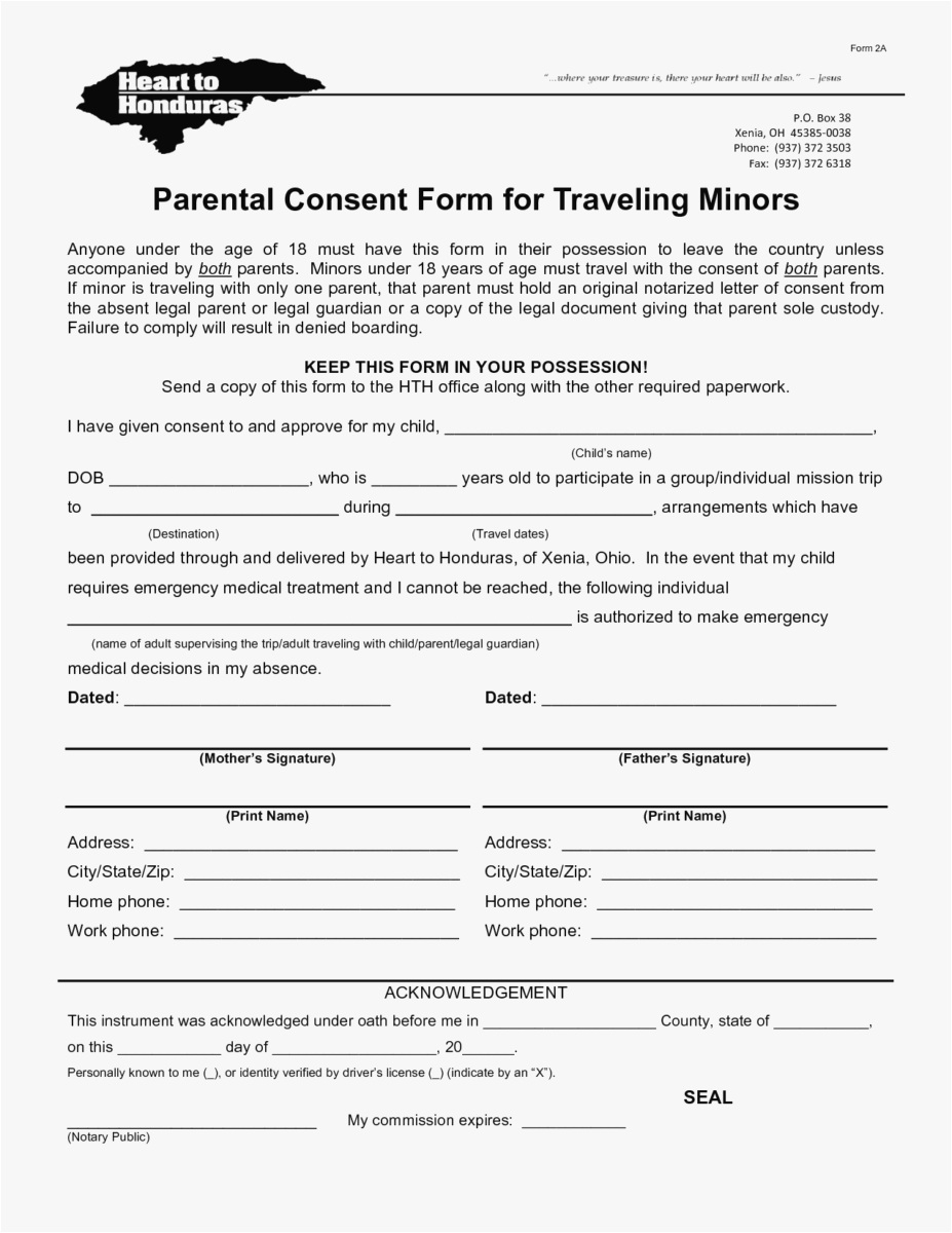 Parent Consent Letter for Travel Template - 27 Notarized Letter Template for Child Travel Professional