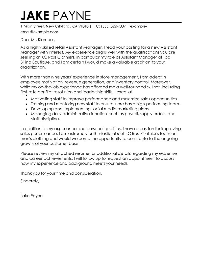 Cover Letter For Sales Assistant - Sales Assistant Cover ...