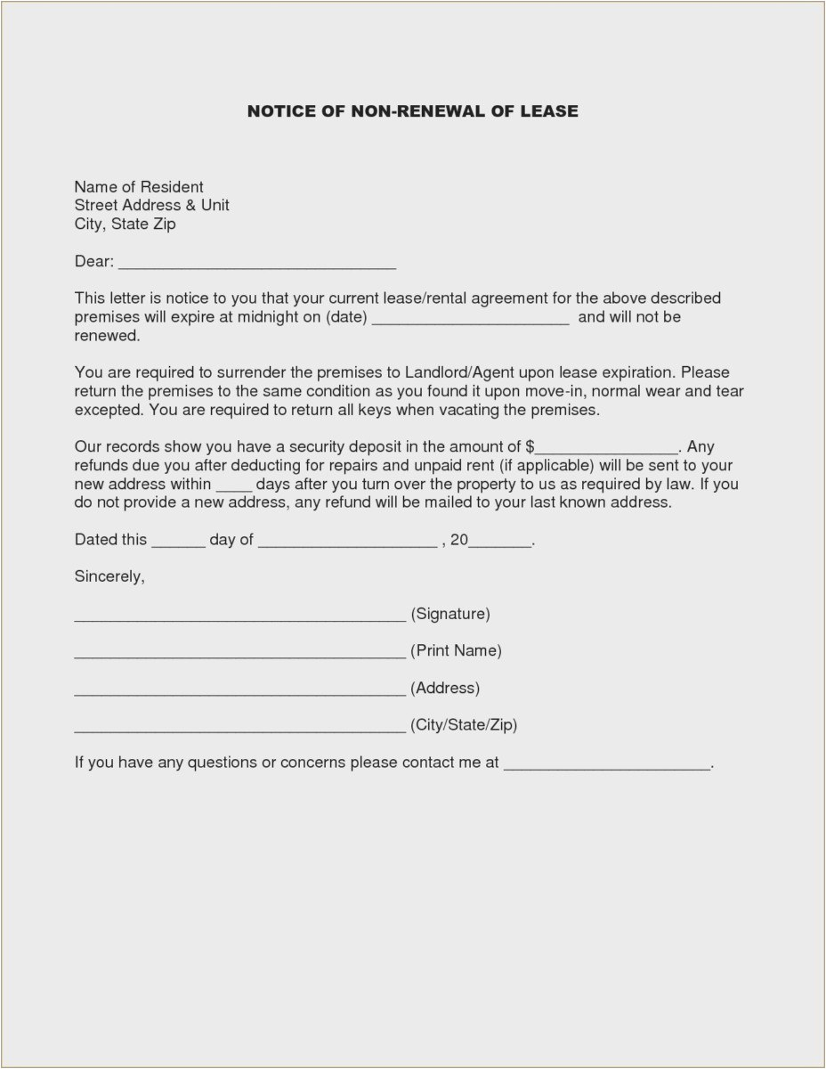Lease Renewal Notice Template