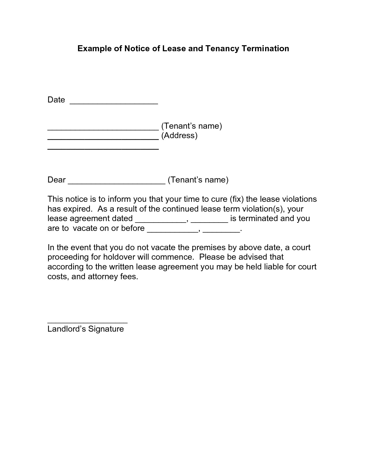 Rental Lease Termination Letter Template - 30 Inspirational Sample Lease Termination Letter