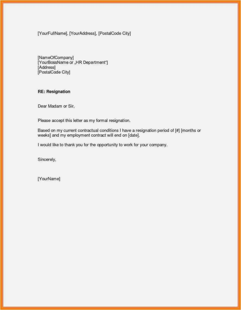 Resignation Letter Free Template Download - 30 New Resignation Letters Samples Free Download