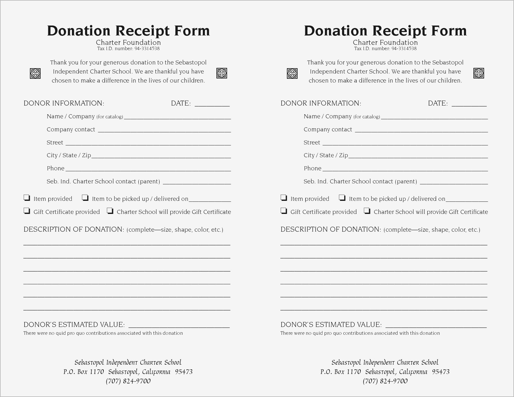 Charitable Donation Receipt Letter Template - 501 C 3 Donation Receipt Template Ideas