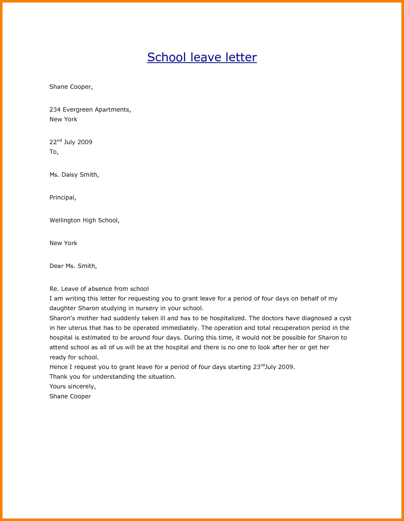 Medical Leave Of Absence Letter Template - Application Letter for Medical Leave Fresh How to Write An Absent