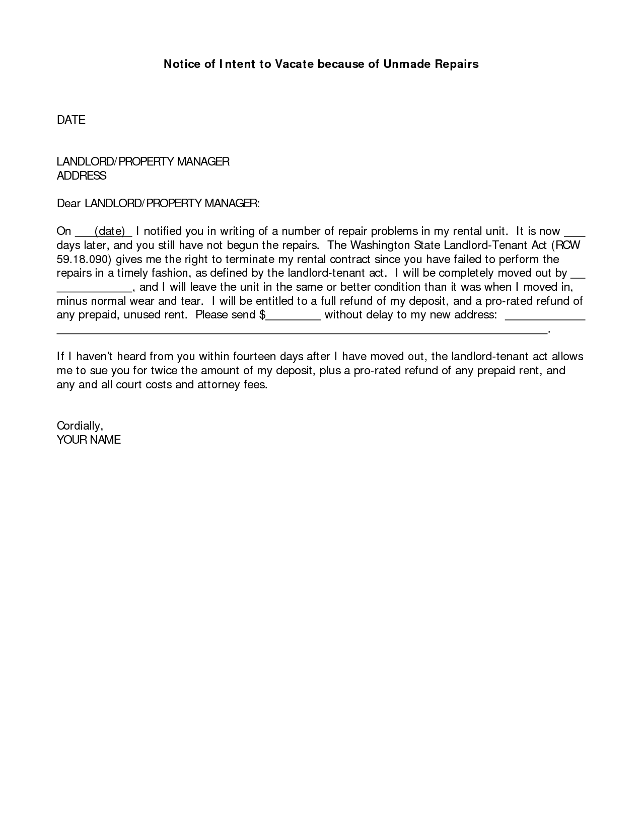 Notice to Vacate Apartment Letter Template - Best S Vacating Apartment Letterndlord Notice to Tenant