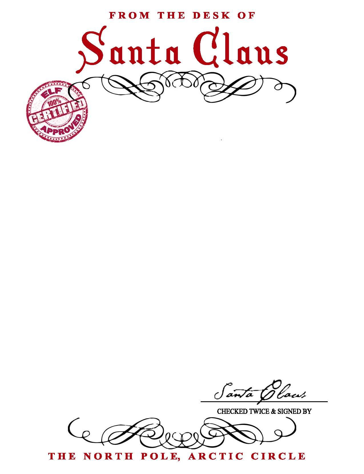 Free Printable Letter From Santa Template Word - Blank Letter From Santa Template Acurnamedia