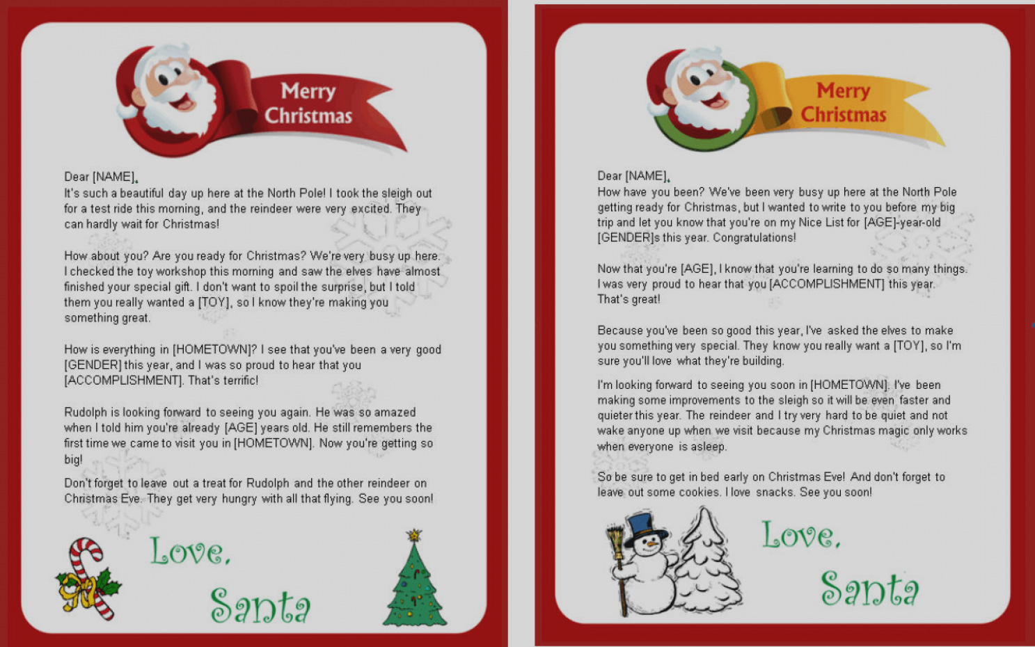 Letter From Santa Template Free Download - Blank Letters From Santa Templates Free Letter Template