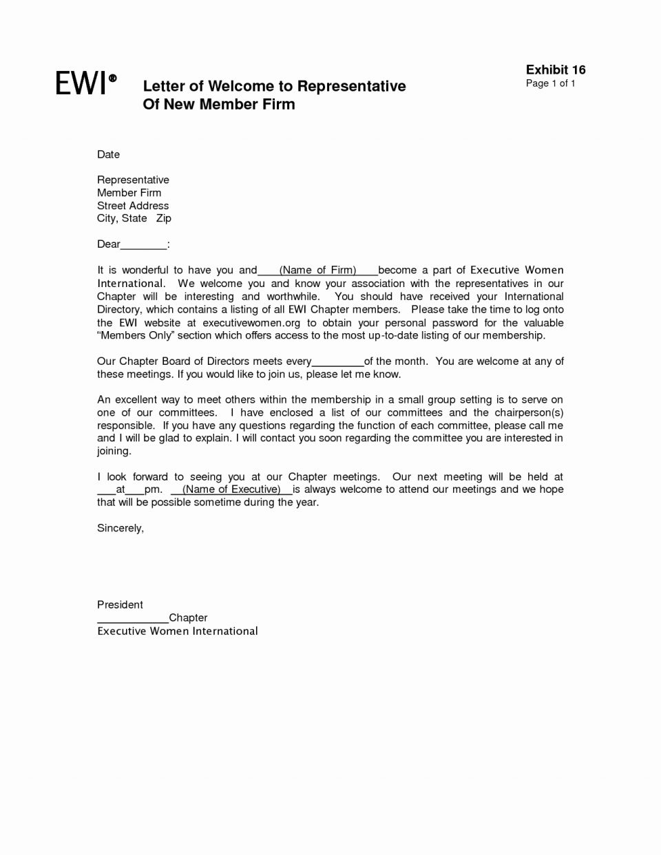 Welcome Letter to New Board Member Template - Board Resignation Letter S Ideas Member Application Template
