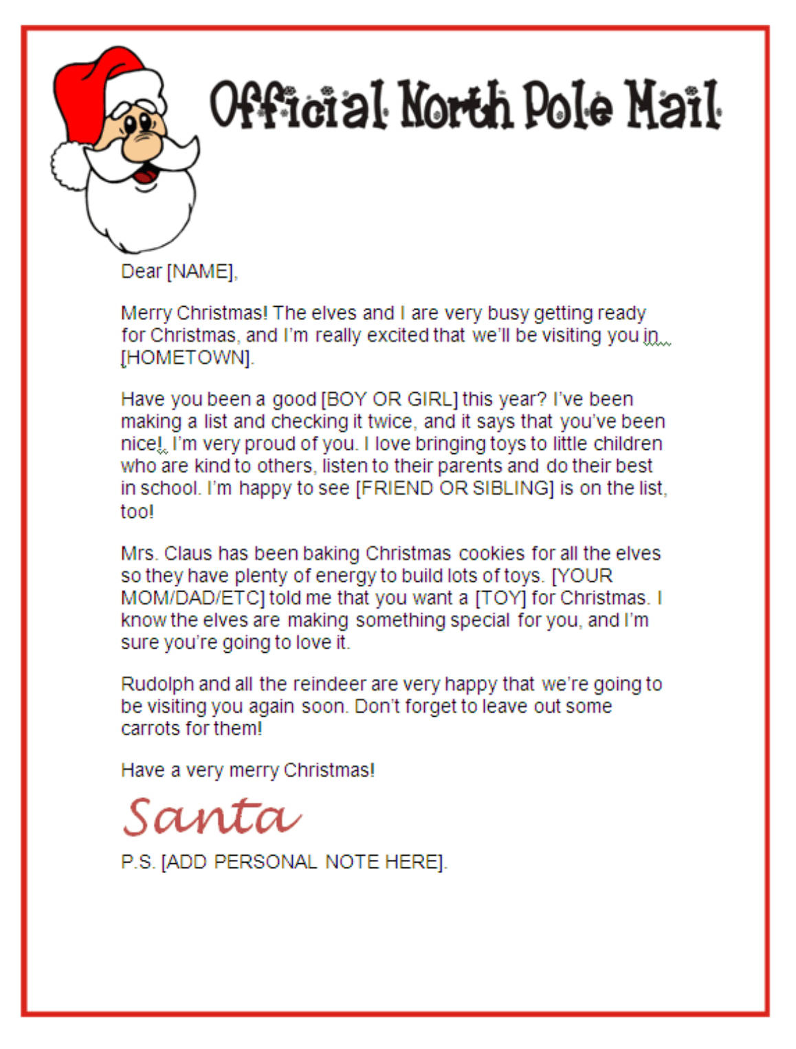 Santa Response Letter Template - Business Christmas Letter Template Business Cards Ideas