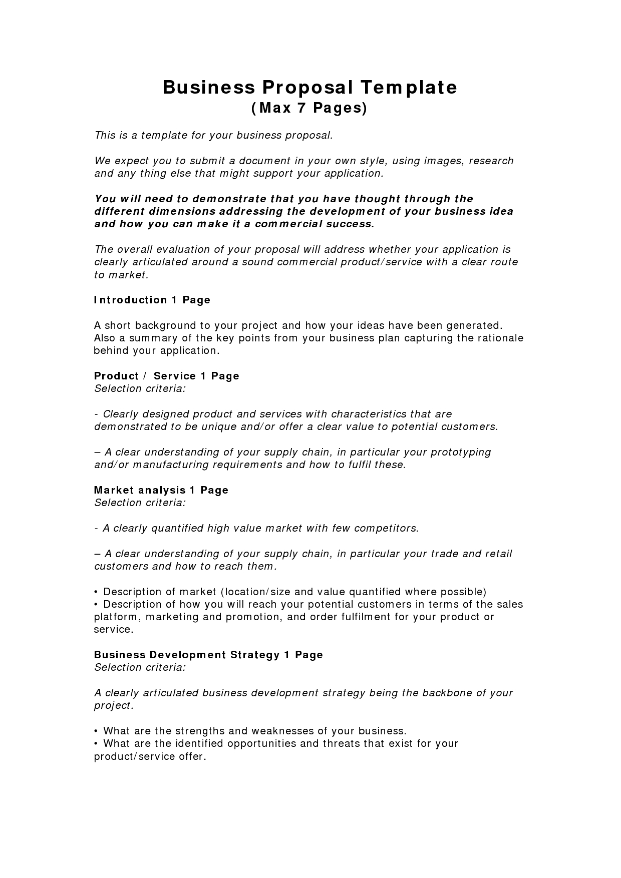 Business Proposal Letter Template Free Download - Business Proposal Templates Examples