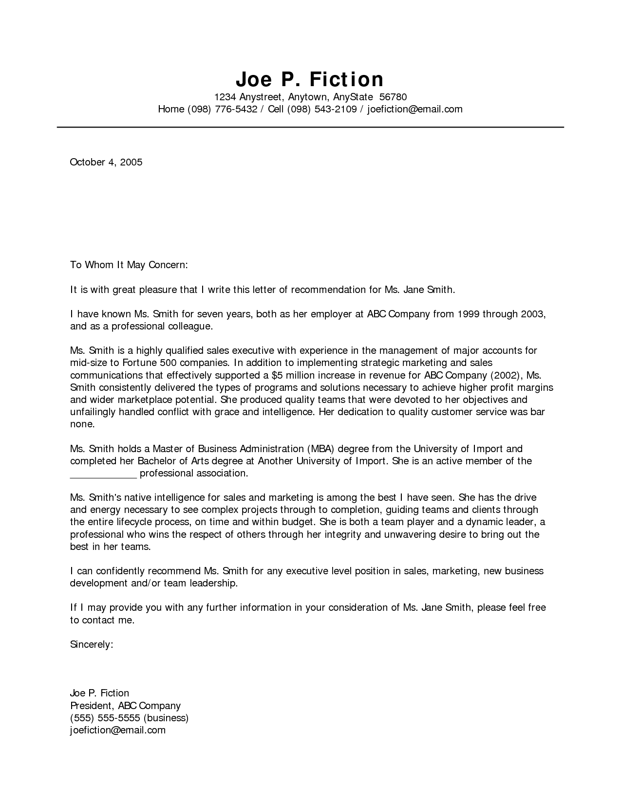 Letter Of Recommendation Template for Coworker - Business Re Mendation Letter Template Acurnamedia