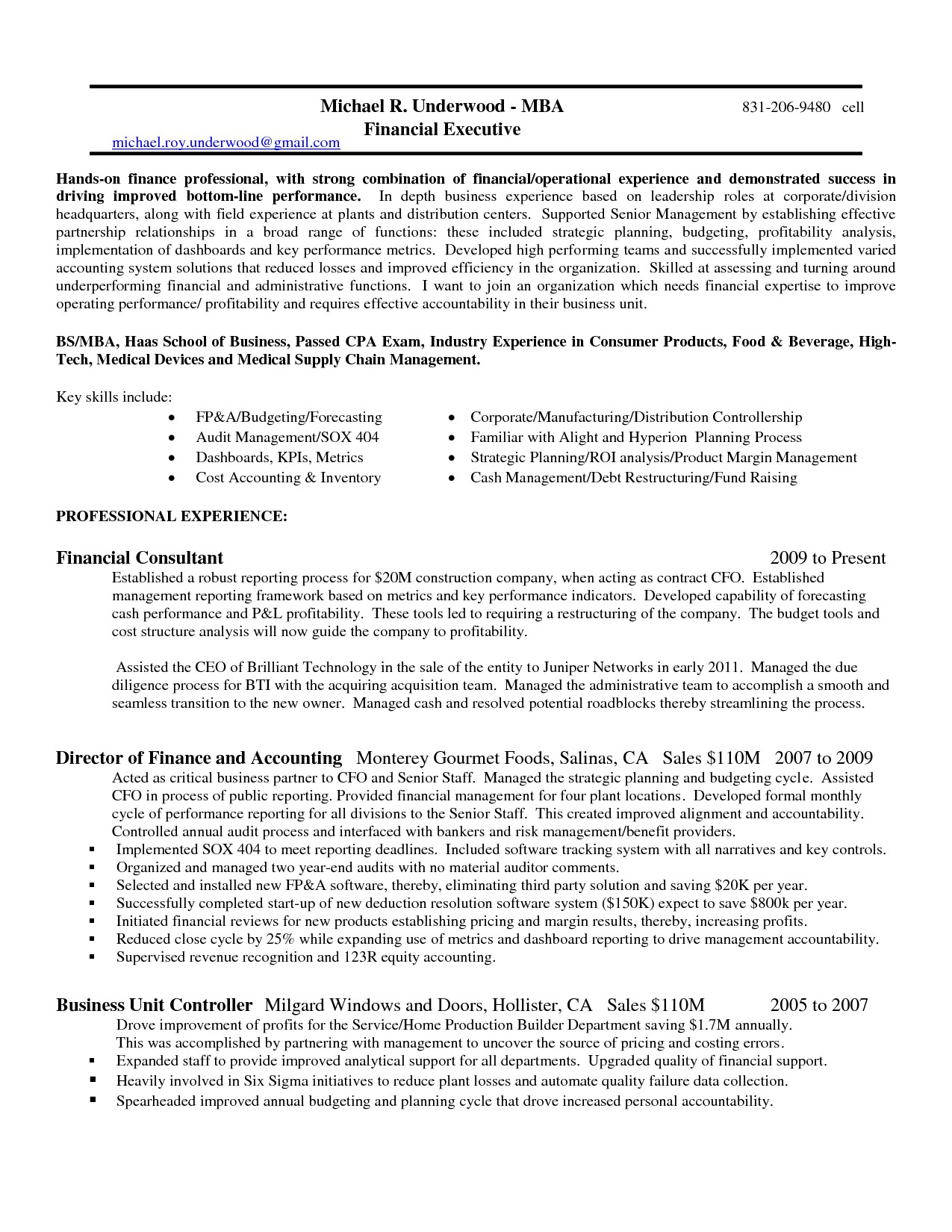 Reliance Letter Due Diligence Template - Cfo Resume Executive Summary Cfo Resume Examples Cfo Sample Chief