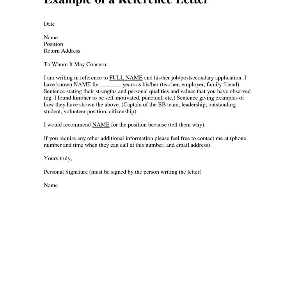 Sample Character Reference Letter For A Friend Template Examples