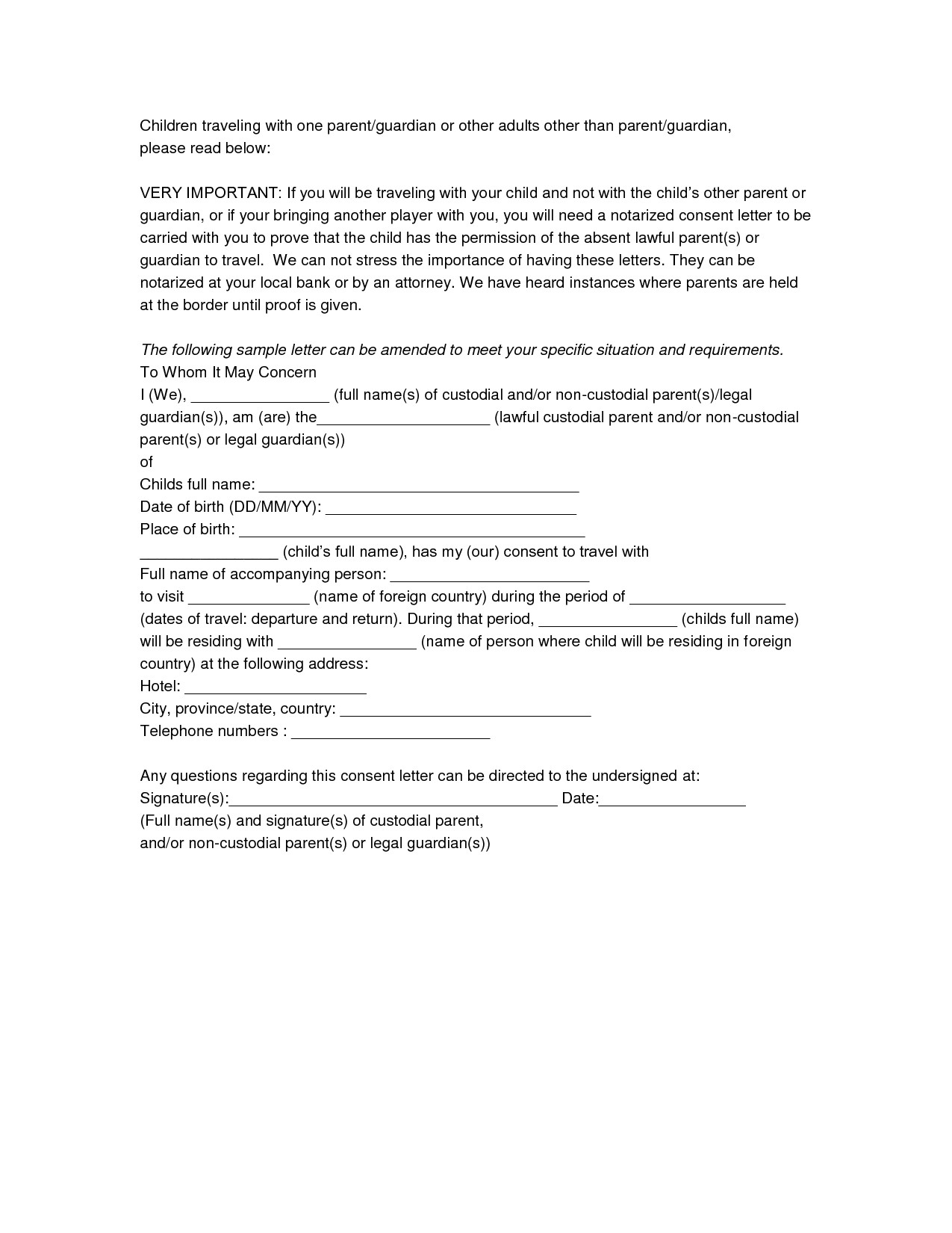 Notarized Travel Consent Letter Template - Child Support Letter Sampleparents Support Letter format Copy 17