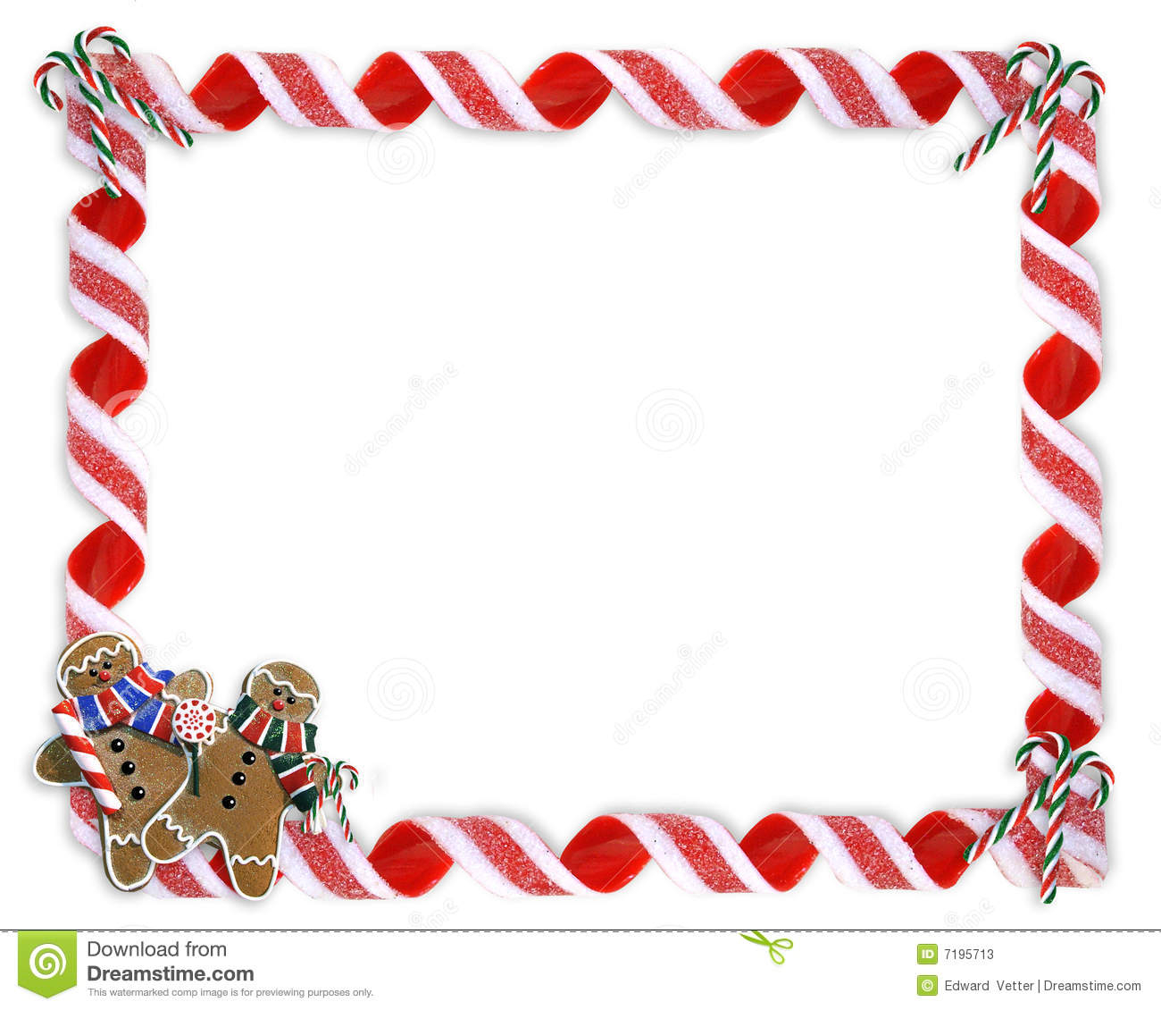 Christmas Letter Border Template - Christmas Border Cookies and Candy Stock Illustration Illustration