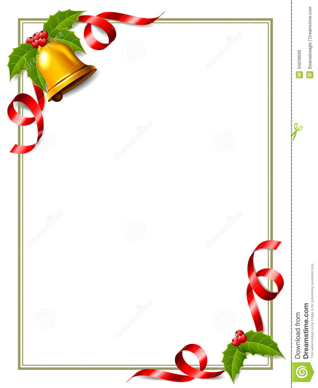 Christmas Letter Border Template - Christmas Border Template