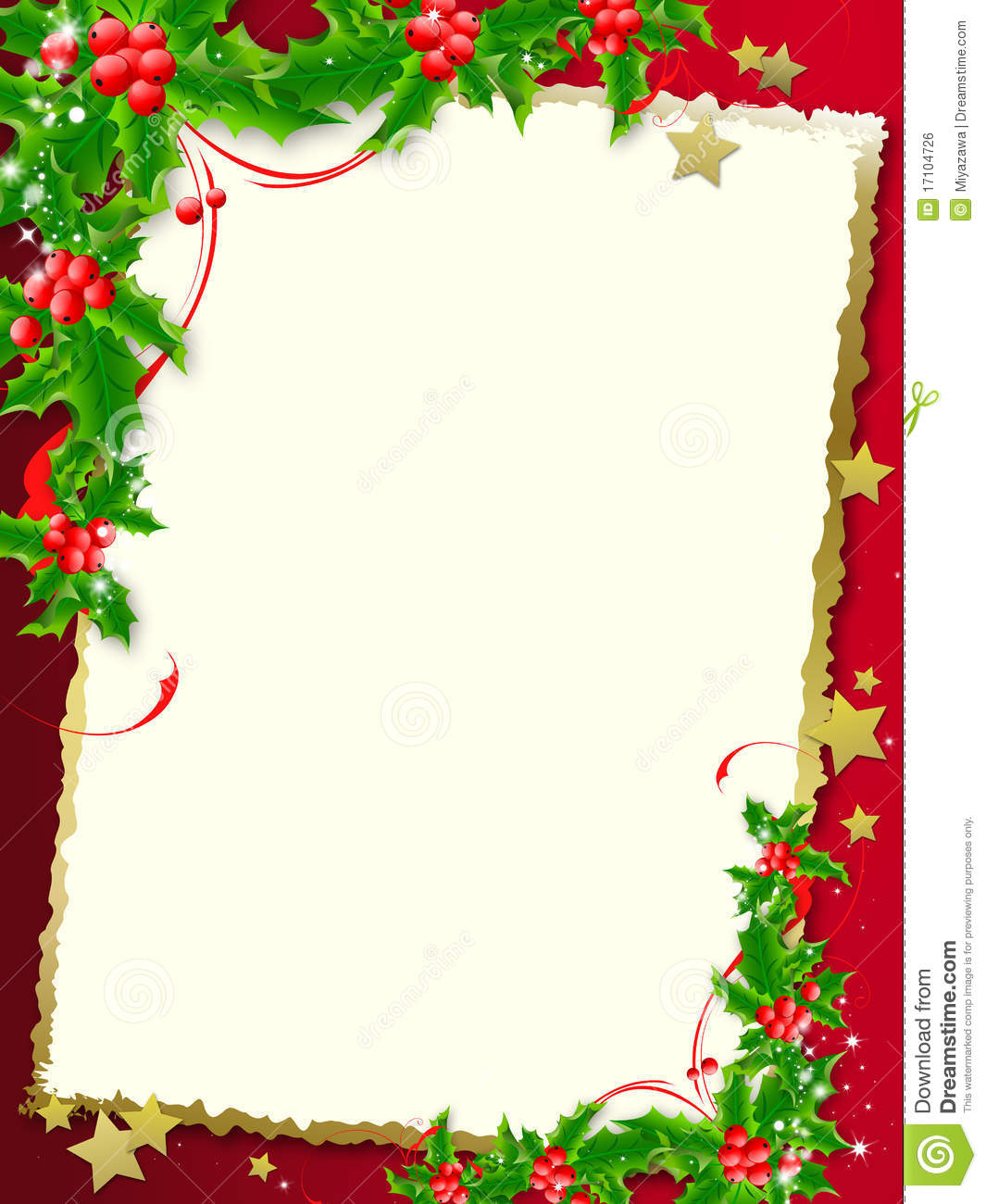 Christmas Letter Border Template - Christmas Border Template