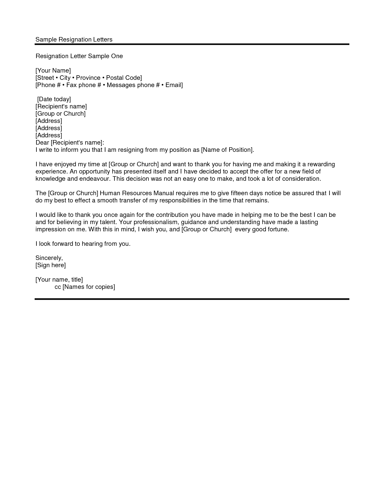 board member resignation letter template example-church resignation letter template 9-j