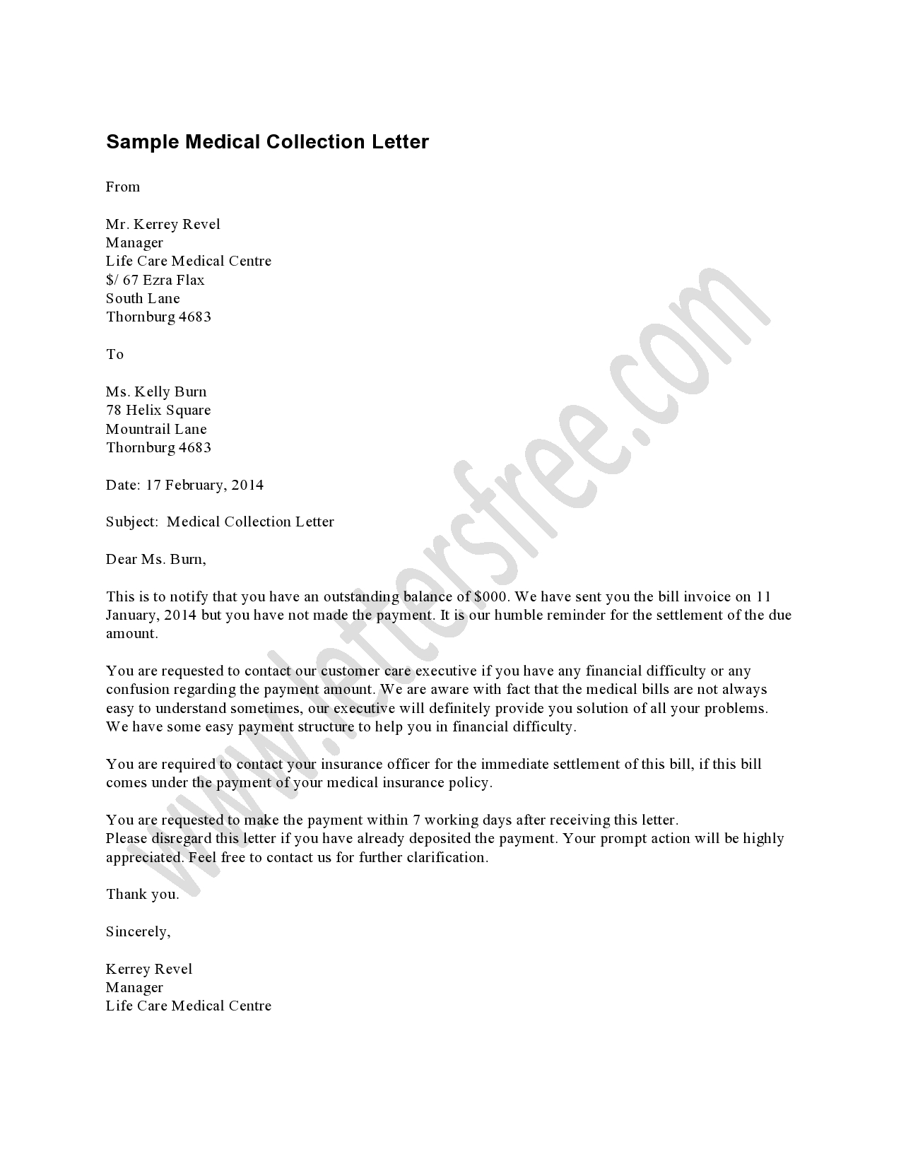 Hipaa Letter Medical Collection Template Samples Letter Template Collection 6018