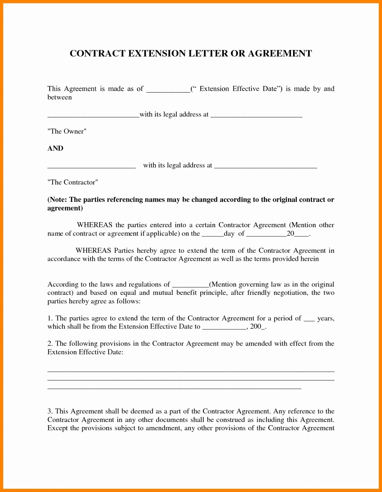 How To Write A Contract Agreement Letter