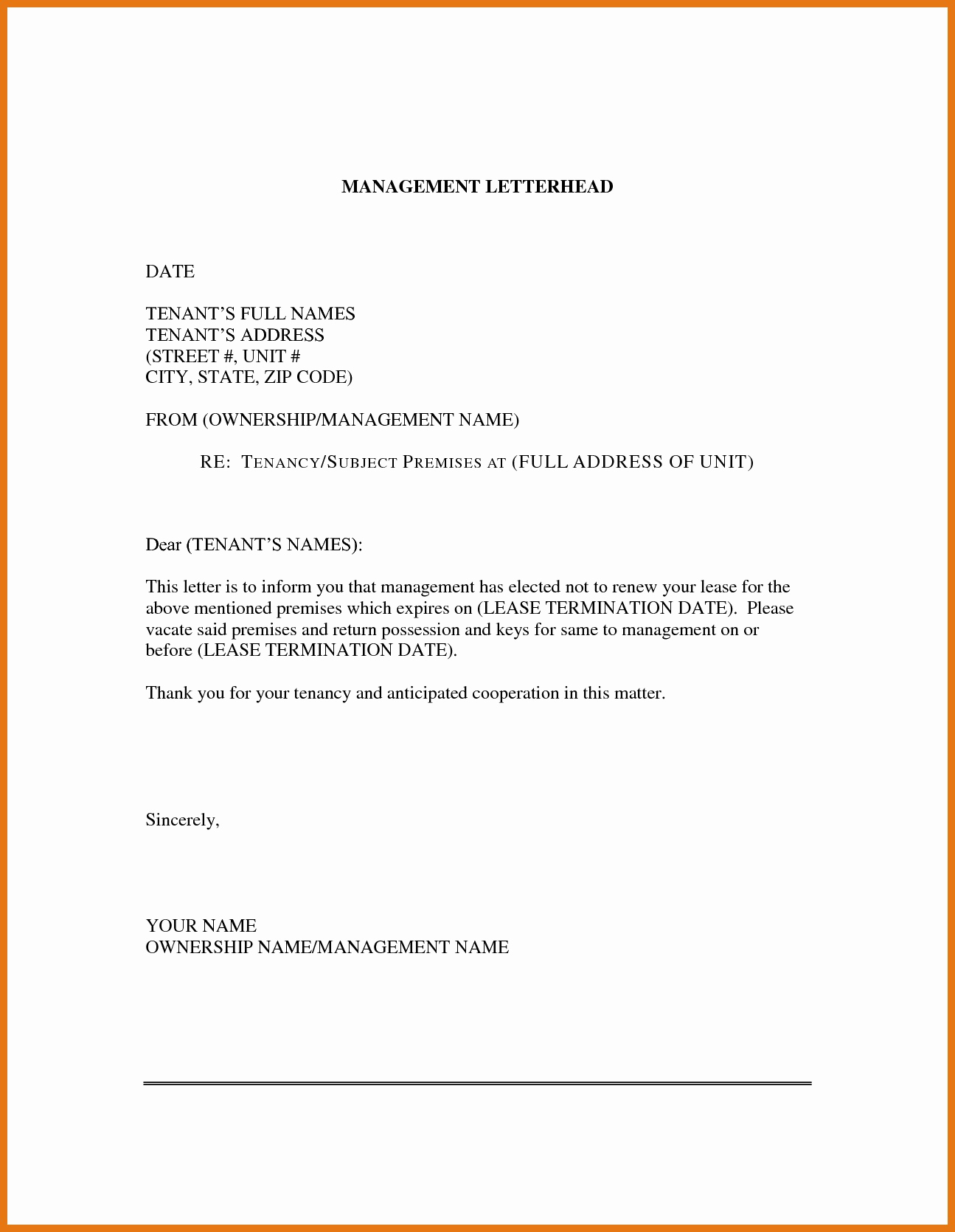 Lease Renewal Reminder Letter Template Samples Letter Template Collection