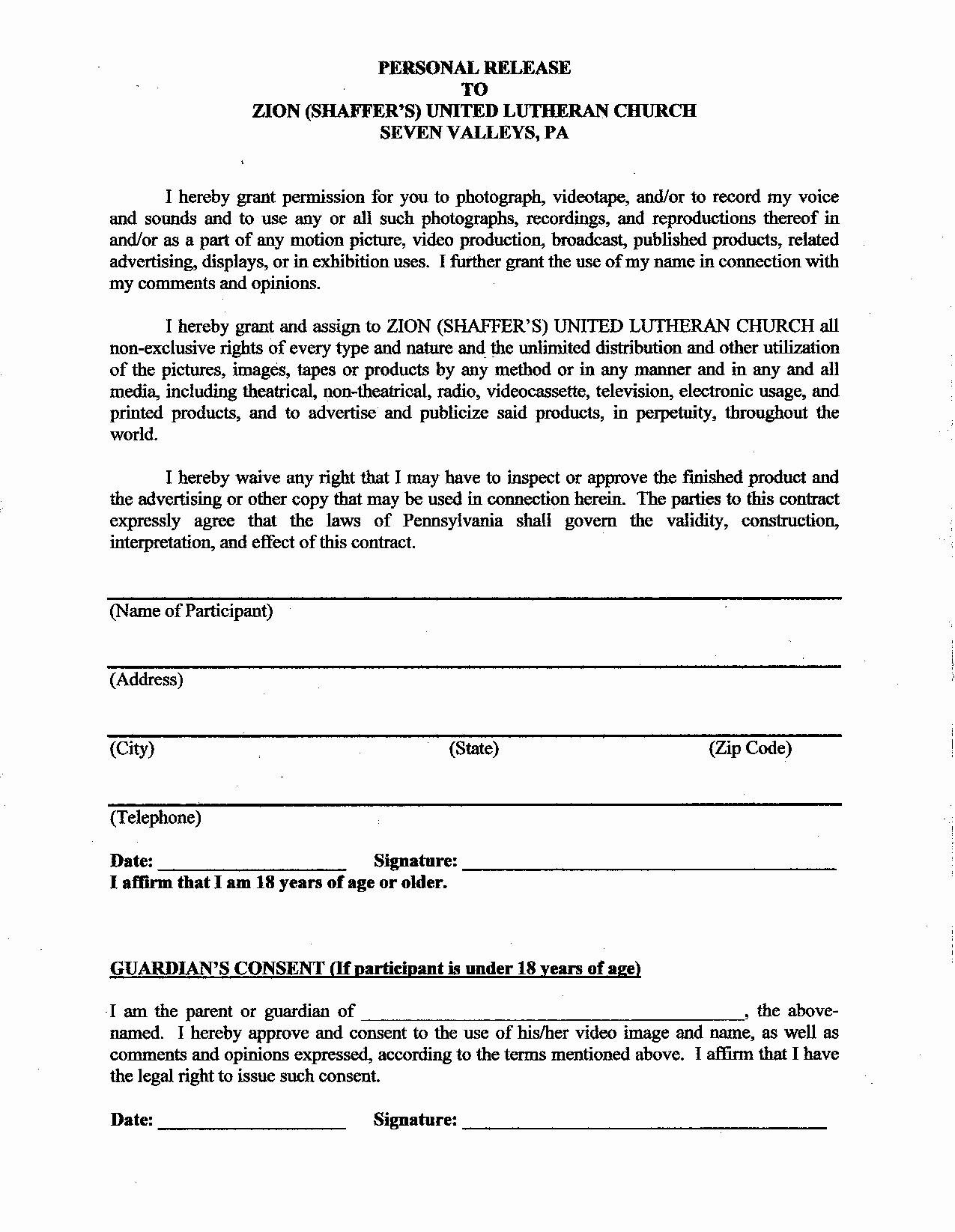 Waiver Letter Template - Copyright Release form Elegant Copyright Release form Template