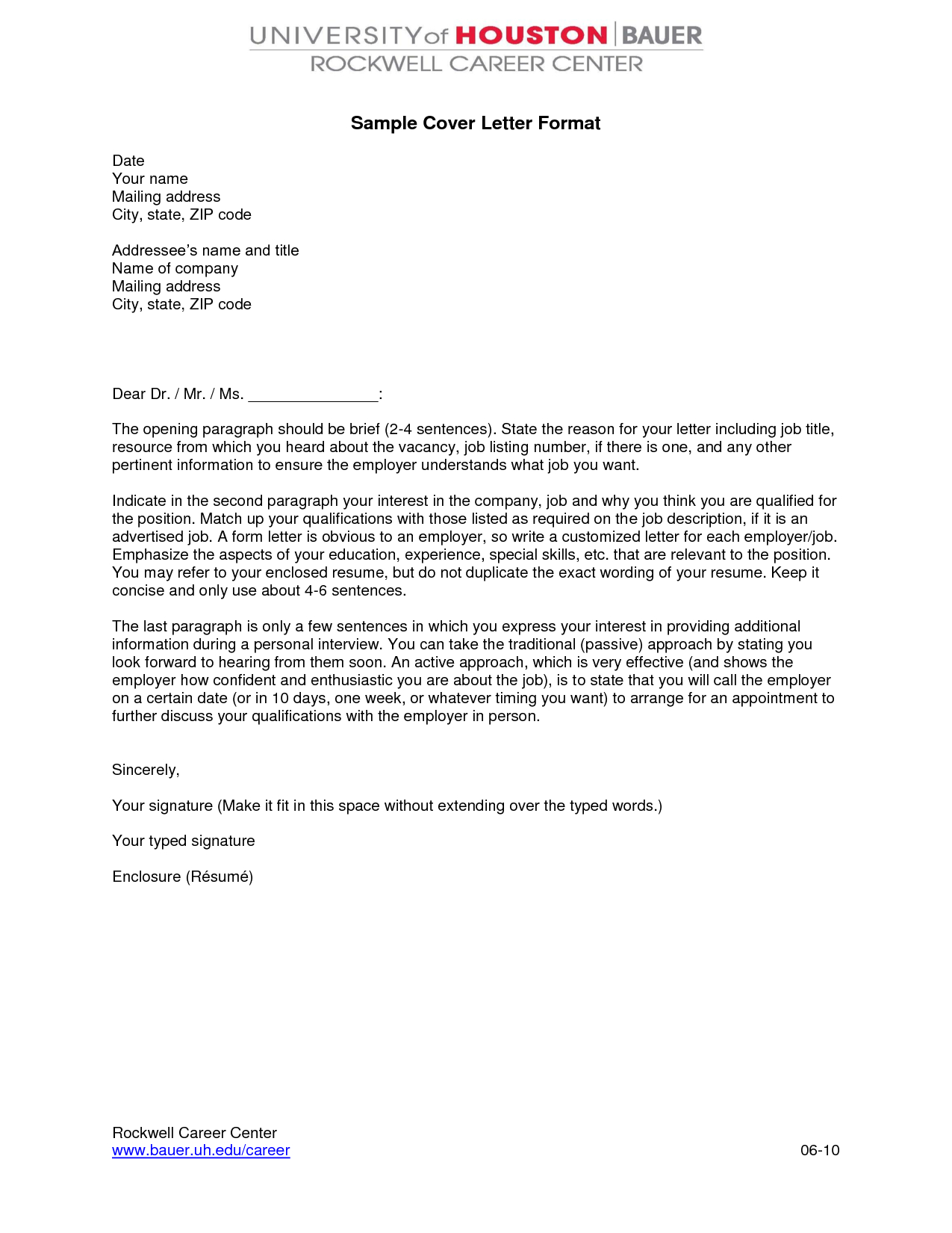 Letter format Template - Cover Letter Example format Acurnamedia