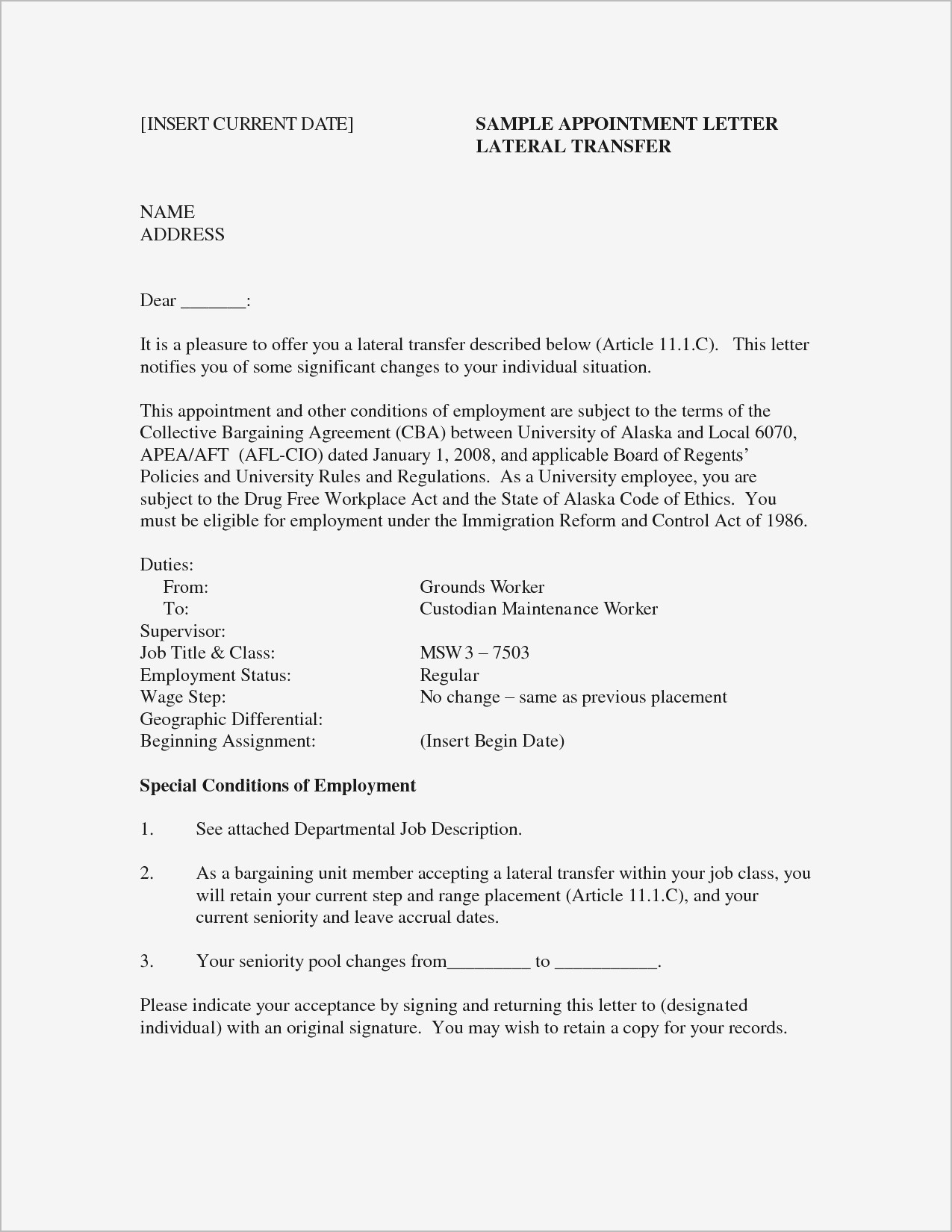 Job Offer Letter Template Doc - Cover Letter Examples for Job Samples