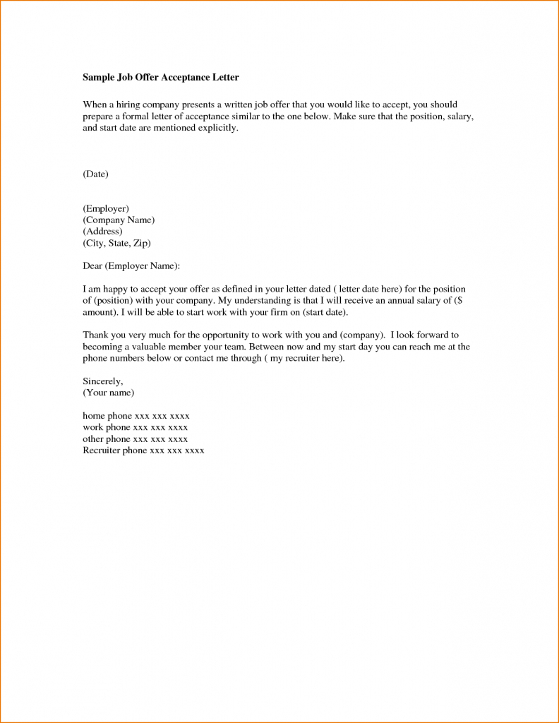 Letter Job Offer Template - Cover Letter Job Offer 18 How Write A Thank You for Beautiful Od