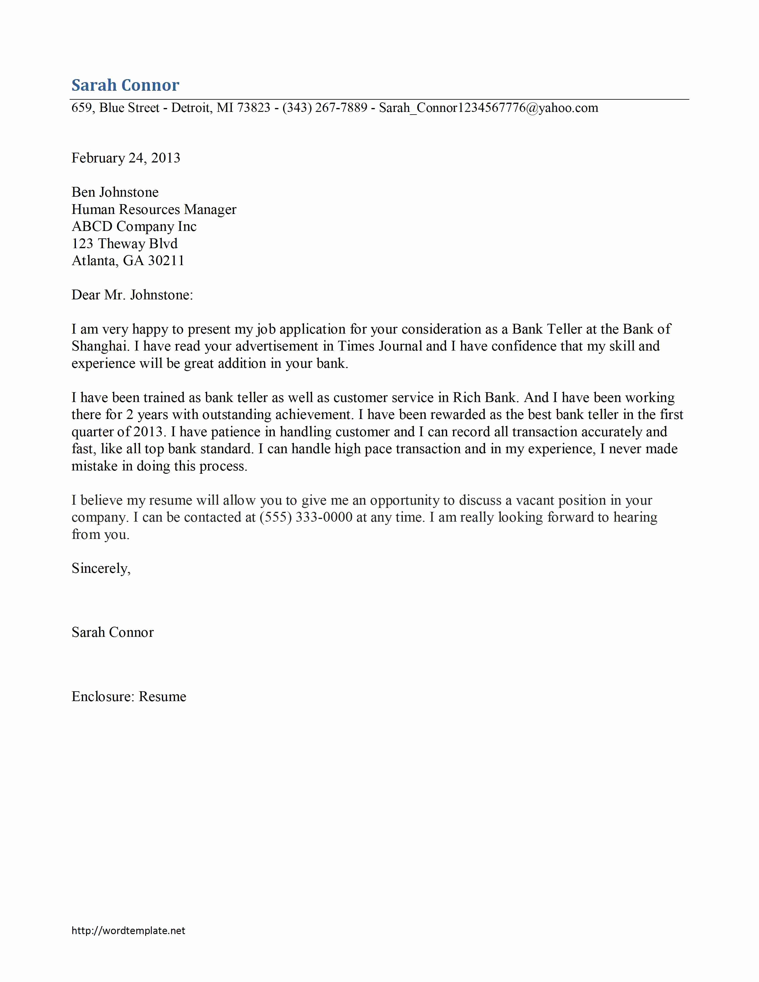 Sample Cover Letter for Internal Position Template ...