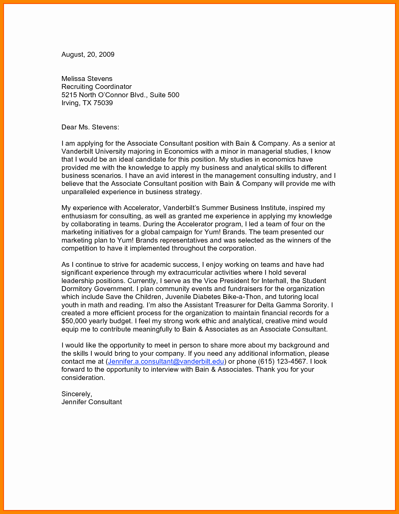 Modern Cover Letter Template - Cover Letters for Resumes Free Fresh Od Consultant Cover Letter