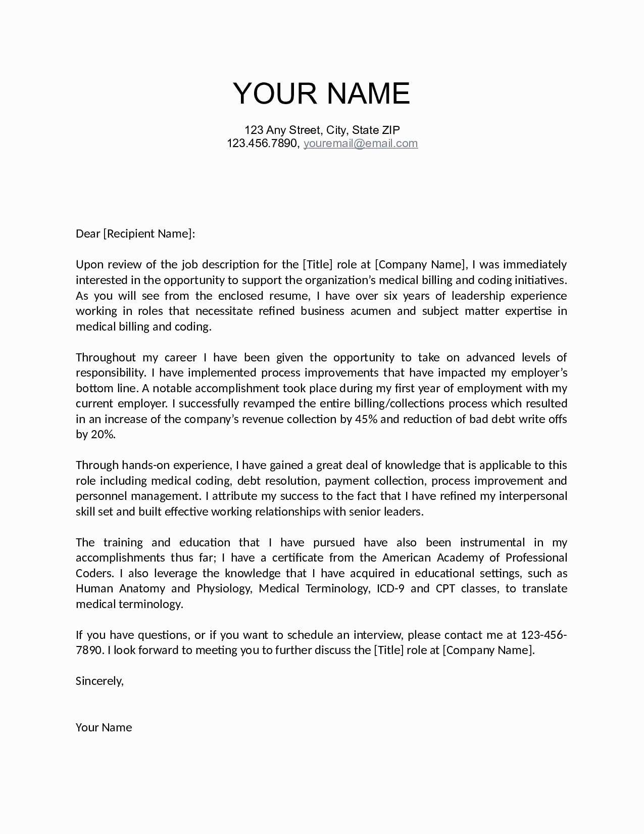 English Cover Letter Template - Covering Letter for Work Experience Best Job Fer Letter Template