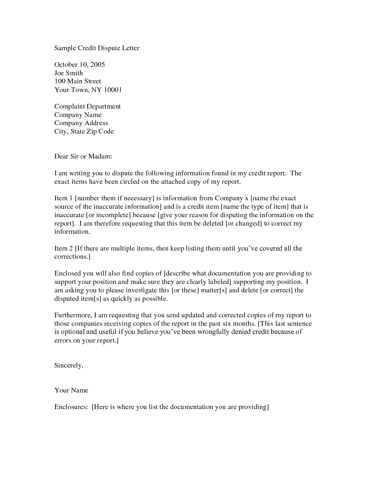 Credit Inquiry Removal Letter Template - Credit Dispute Letter Templates Acurnamedia