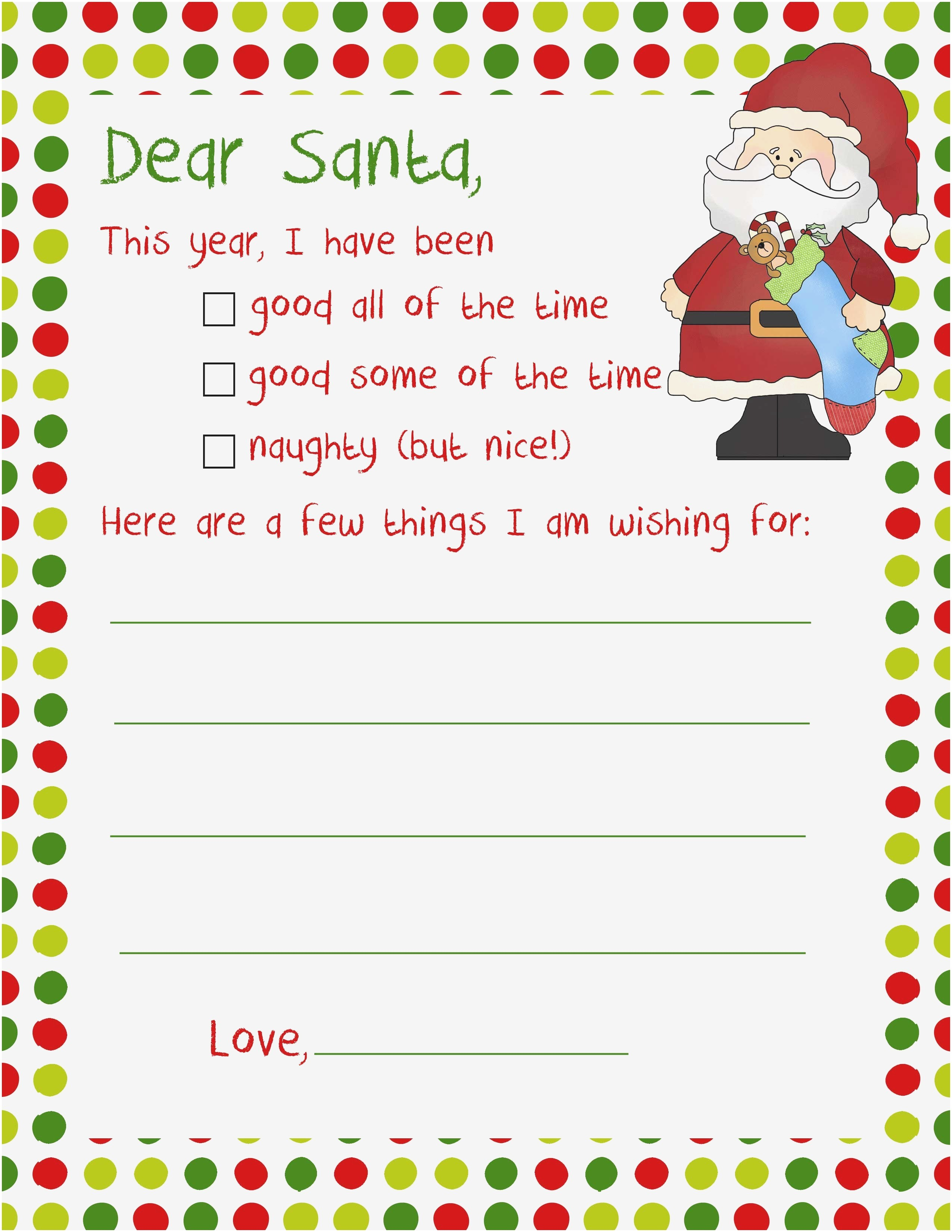 Dear Santa Letter Template