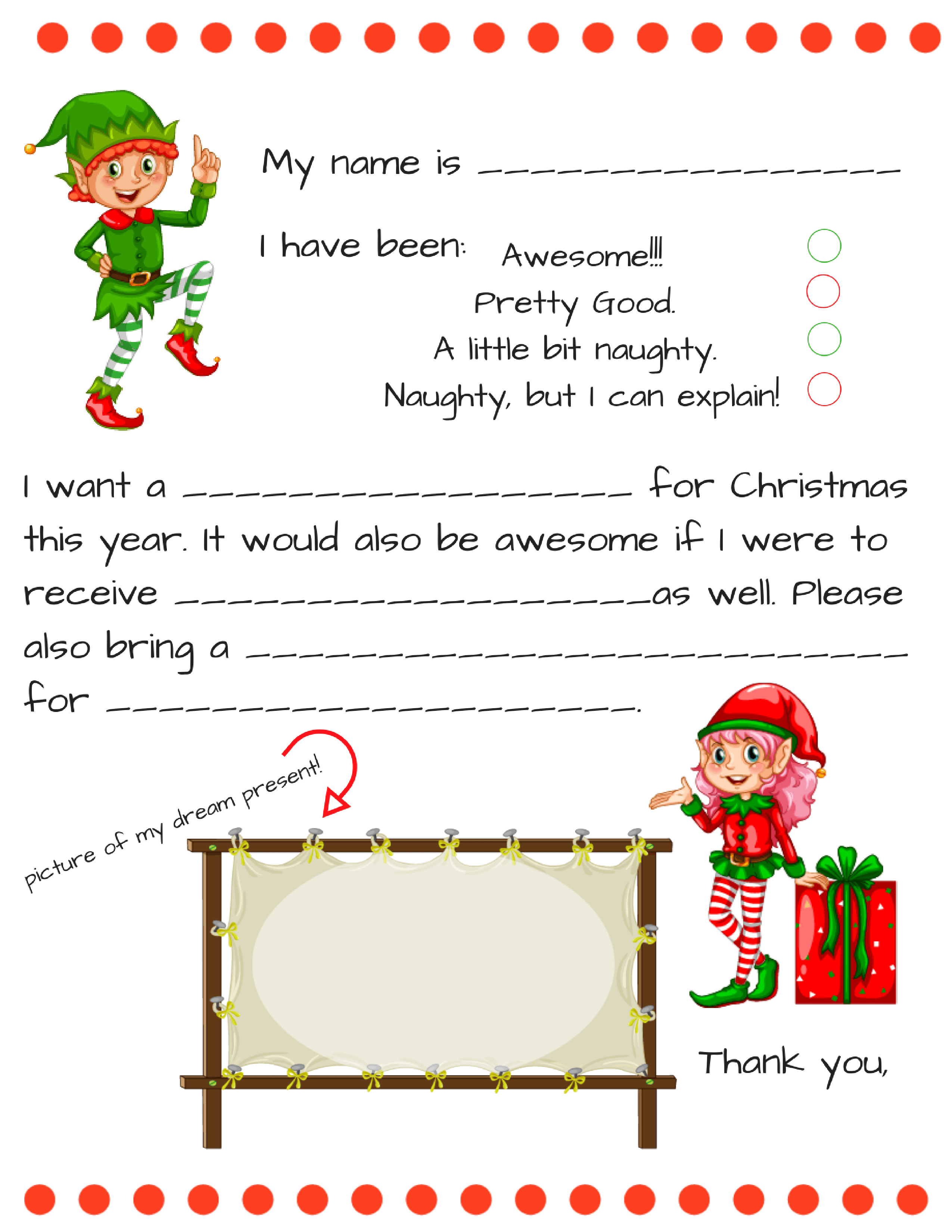 Letter From Santa Template Free Download - Dear Santa Letter Template