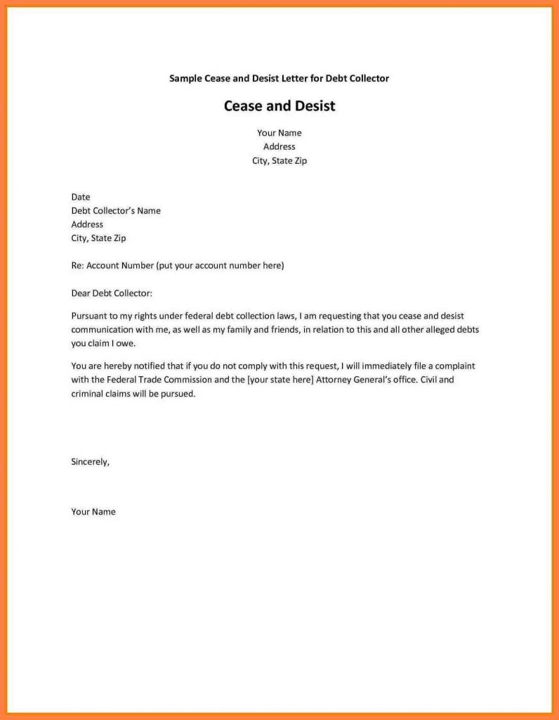Creditor Cease and Desist Letter Template - Debt Collection Cease and Desist Letter Template Copy Jury Duty