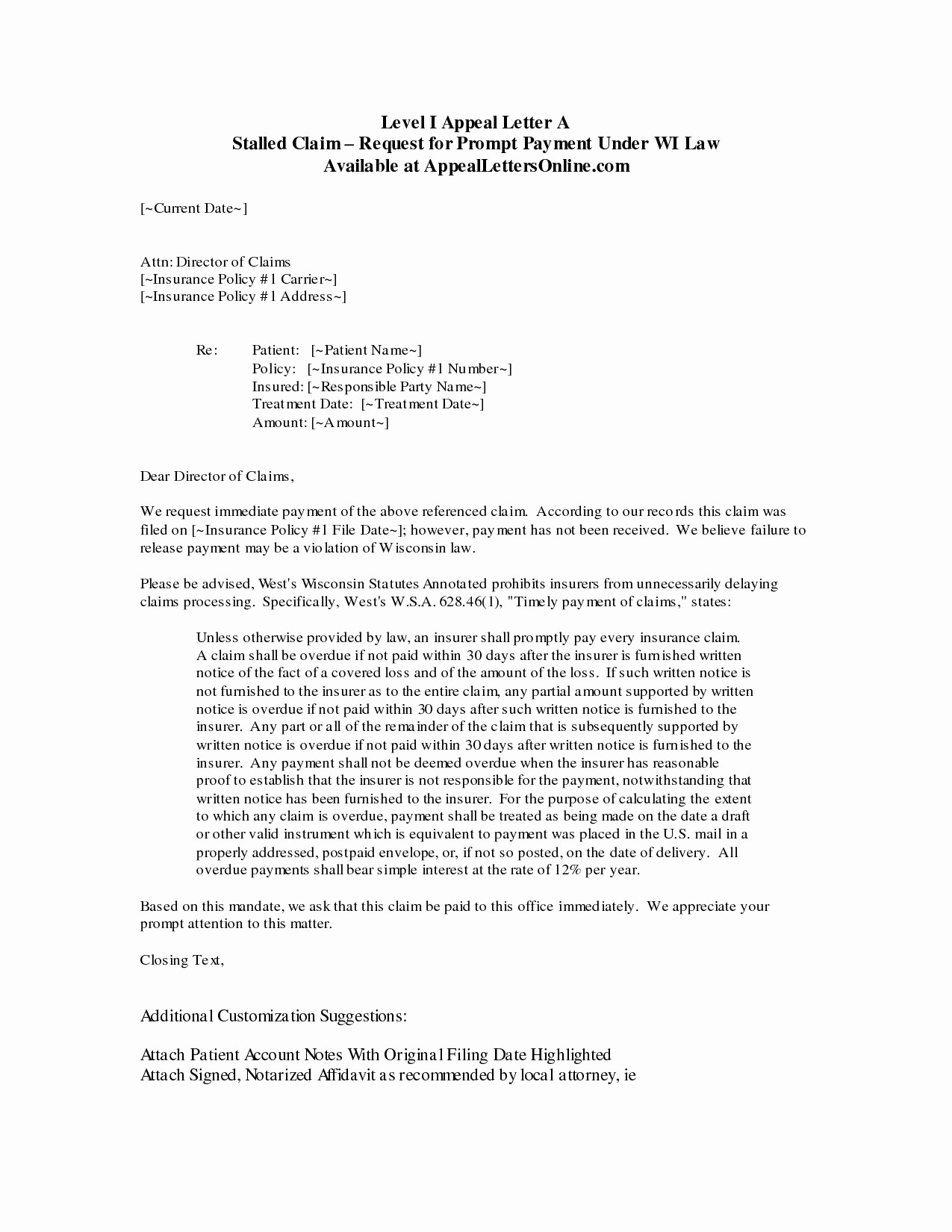 Disability Insurance Appeal Letter Template - Disability Appeal Letter format New Sample Appeal Letter for