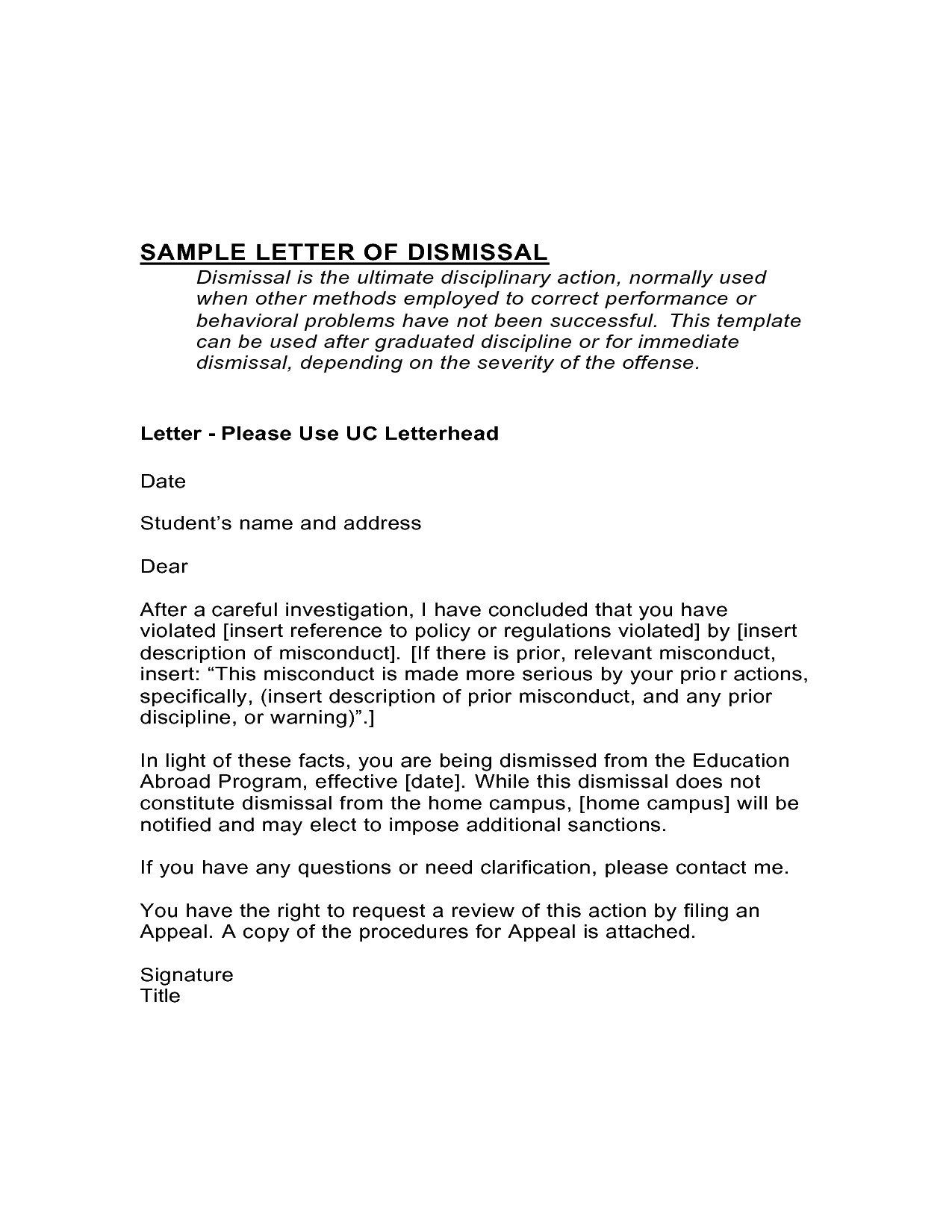 Dental Patient Dismissal Letter Template Samples