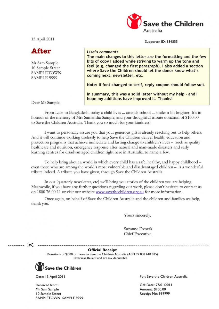 Donation Acknowledgement Letter Template - Donation Acknowledgement Letter